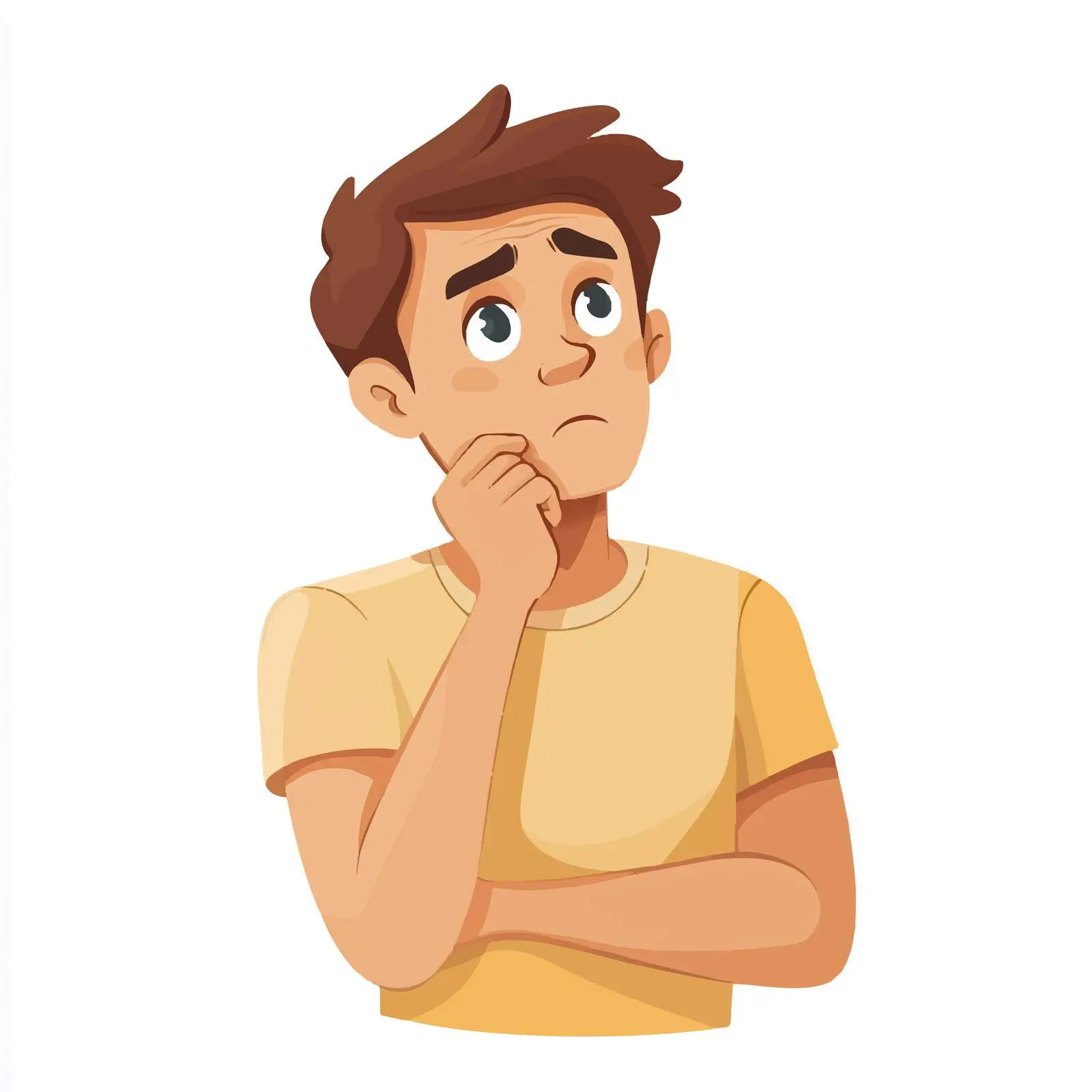 Confused Young Man Cartoon Character Thinking — free download from Dotvec