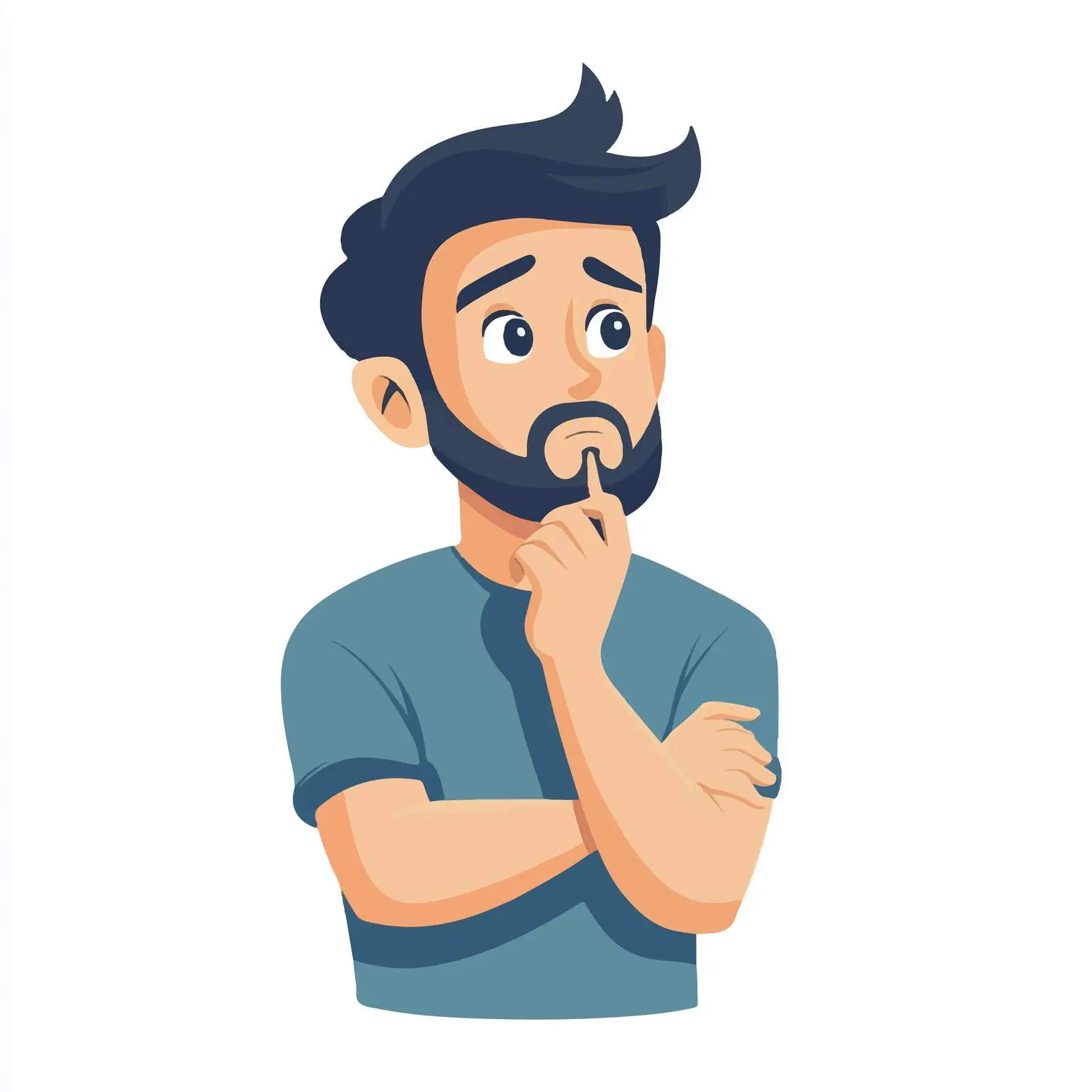 Confused Young Man Cartoon Character Thinking — free download from Dotvec