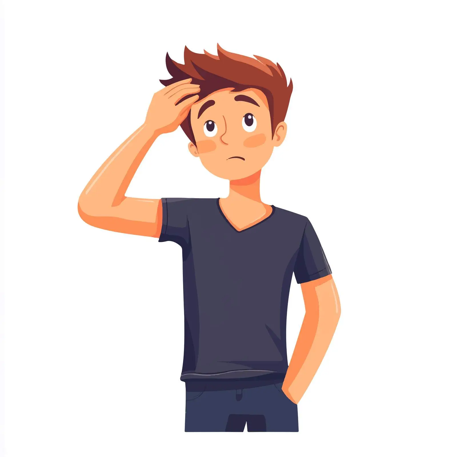 Confused Young Man in Casual Attire Vector — free download from Dotvec