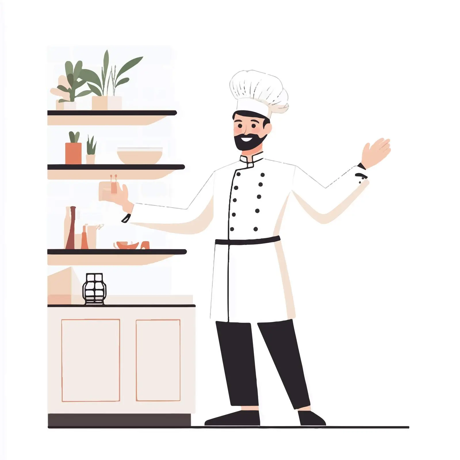Young Male Chef Inviting Guests in Uniform – free gourmet meal image from Dotvec