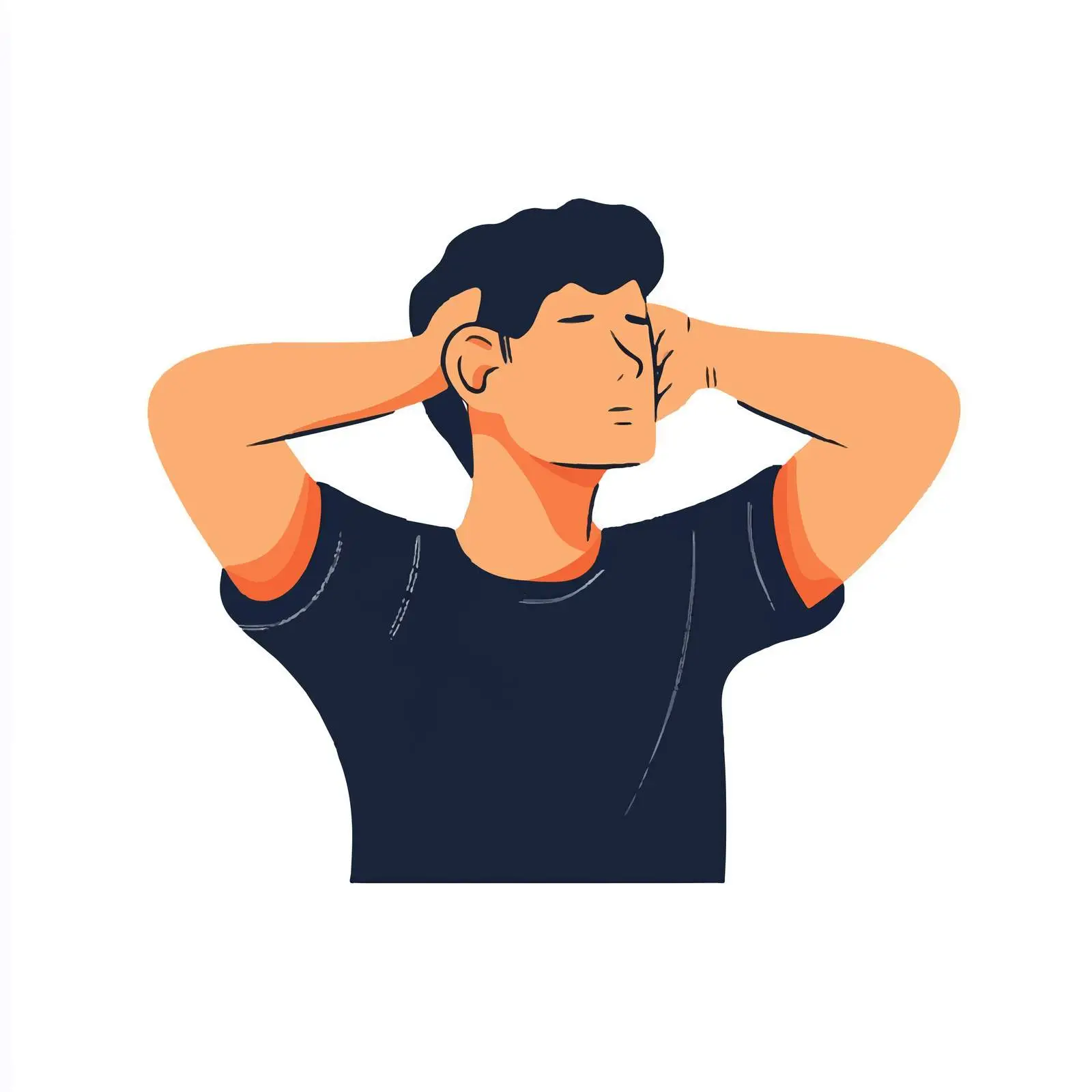 Young Man Covering Ears - Silence Concept Vector — free download from Dotvec