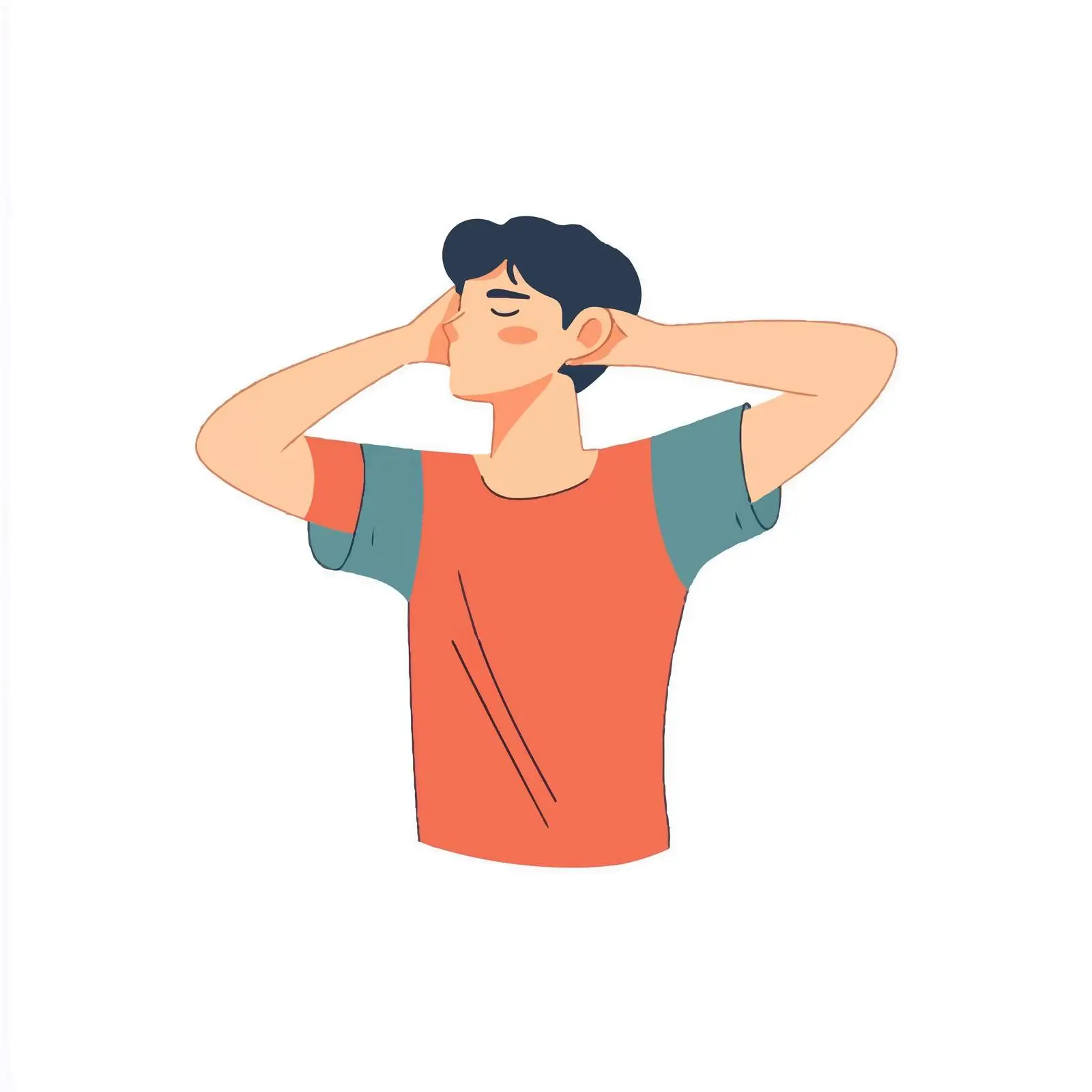 Young Man Silencing Noise Concept Illustration — free download from Dotvec