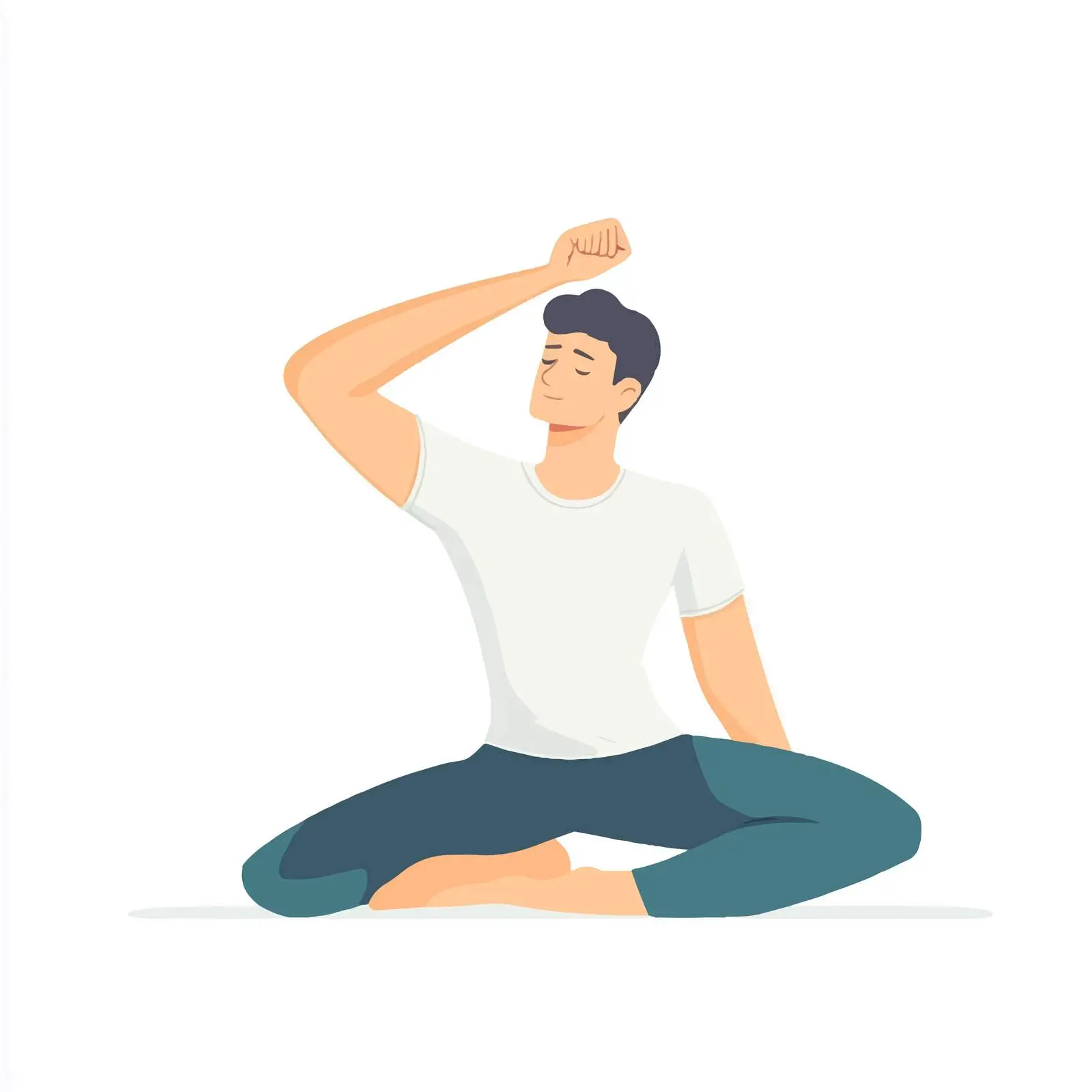 Young Man Practicing Bound Angle Pose Yoga — free download from Dotvec
