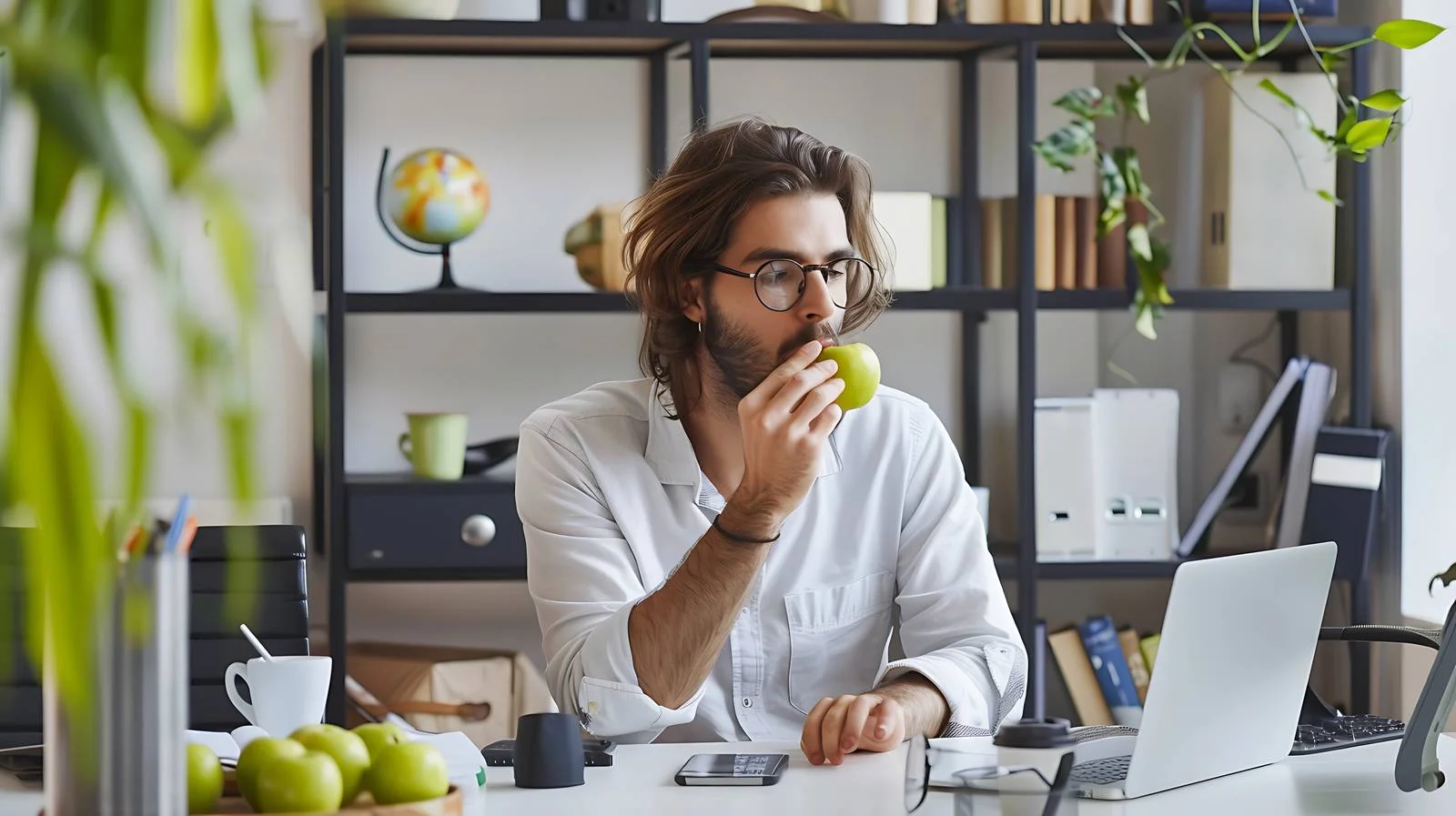 Healthy Snack Break During Remote Work — free download from Dotvec