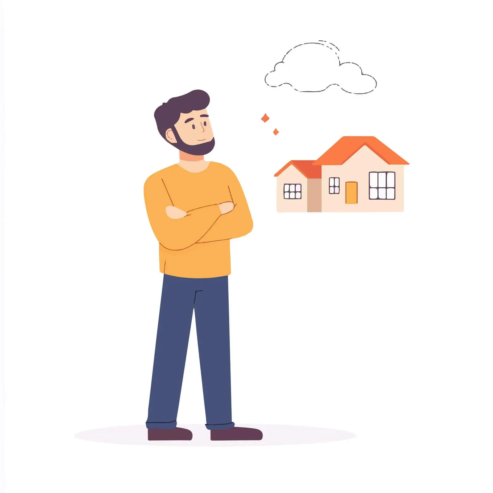 Young Man Contemplating Mortgage Options — free download from Dotvec