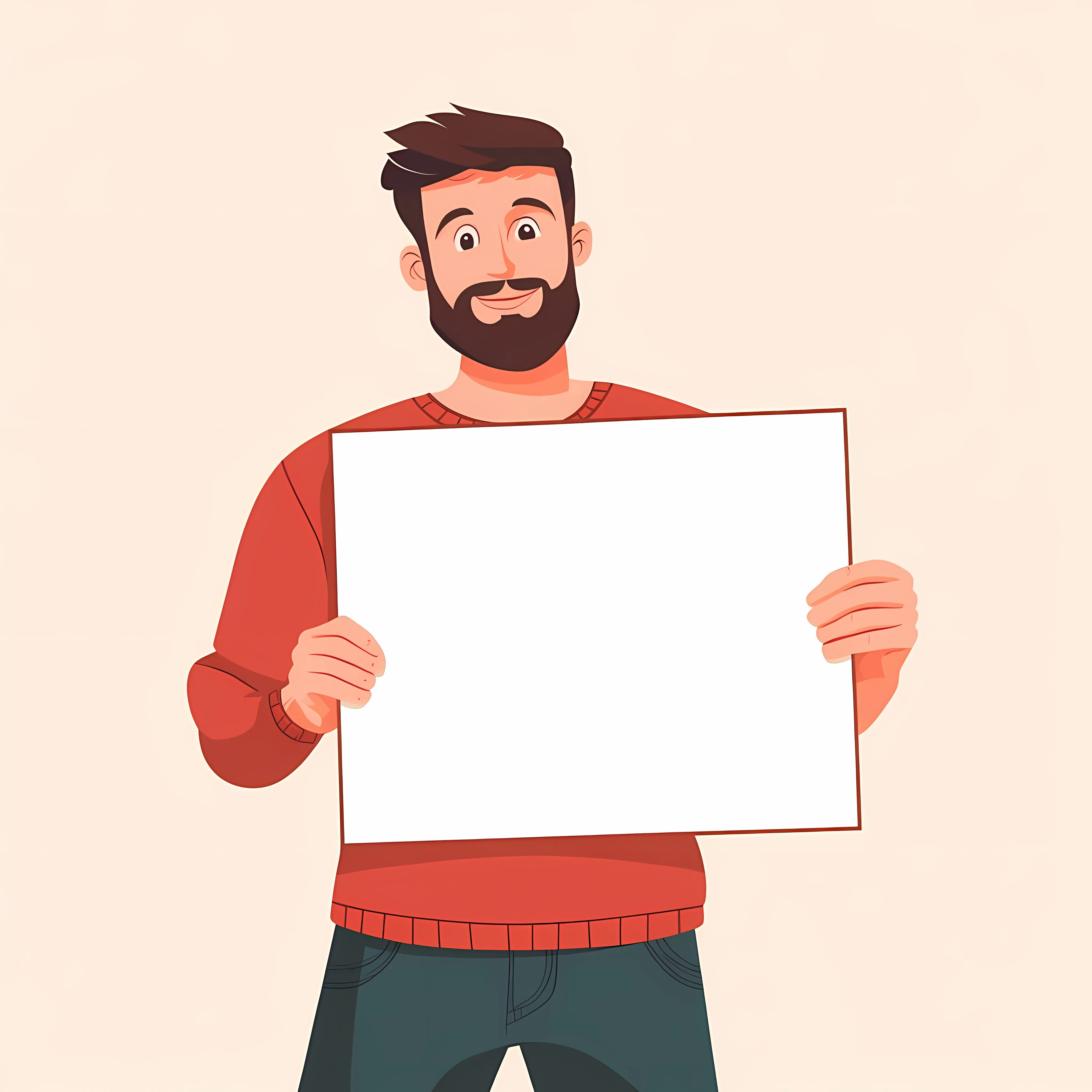 Young Man Displaying White Blank Board – free gesturing image from Dotvec