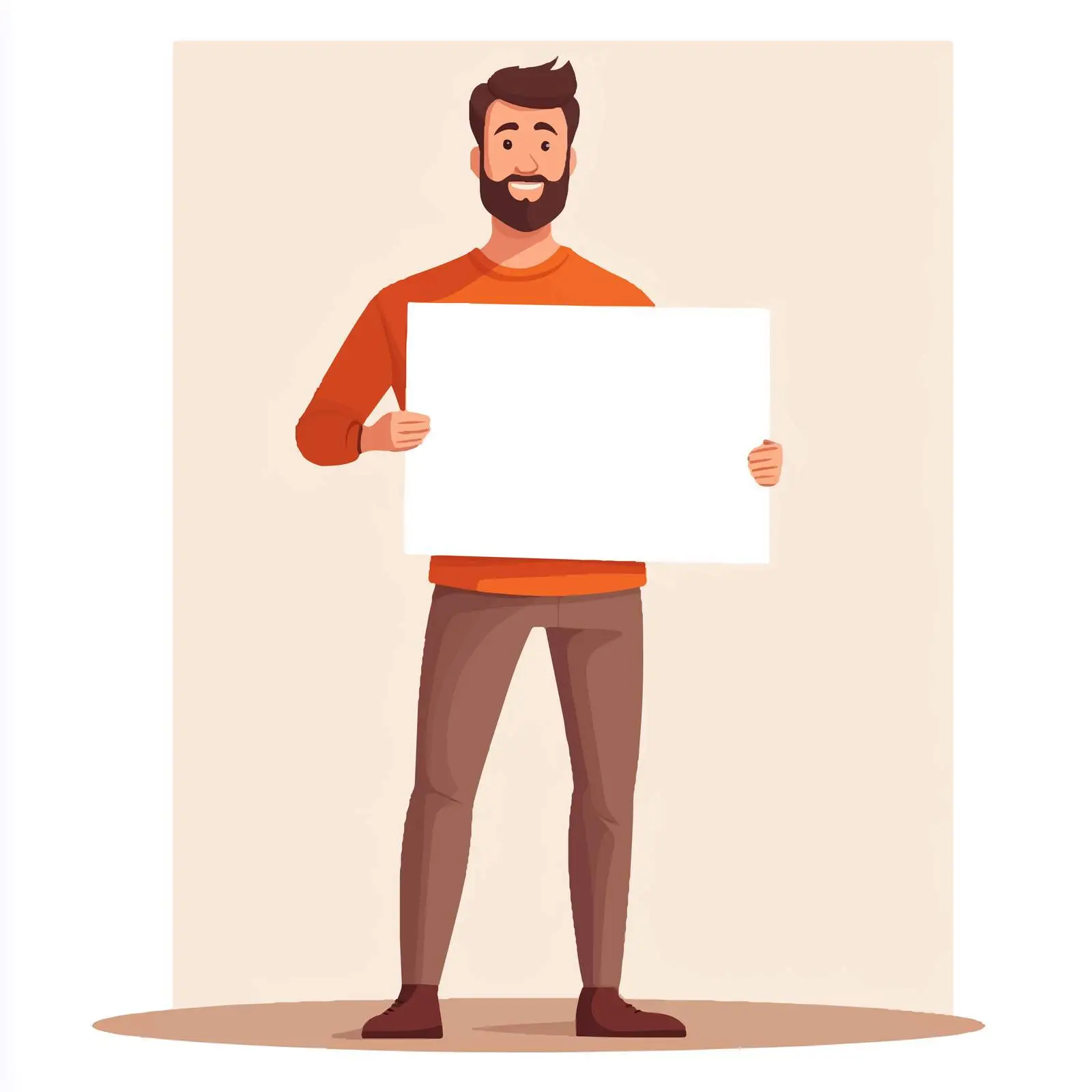 Young Man Displaying Blank White Board – free presentation tool image from Dotvec