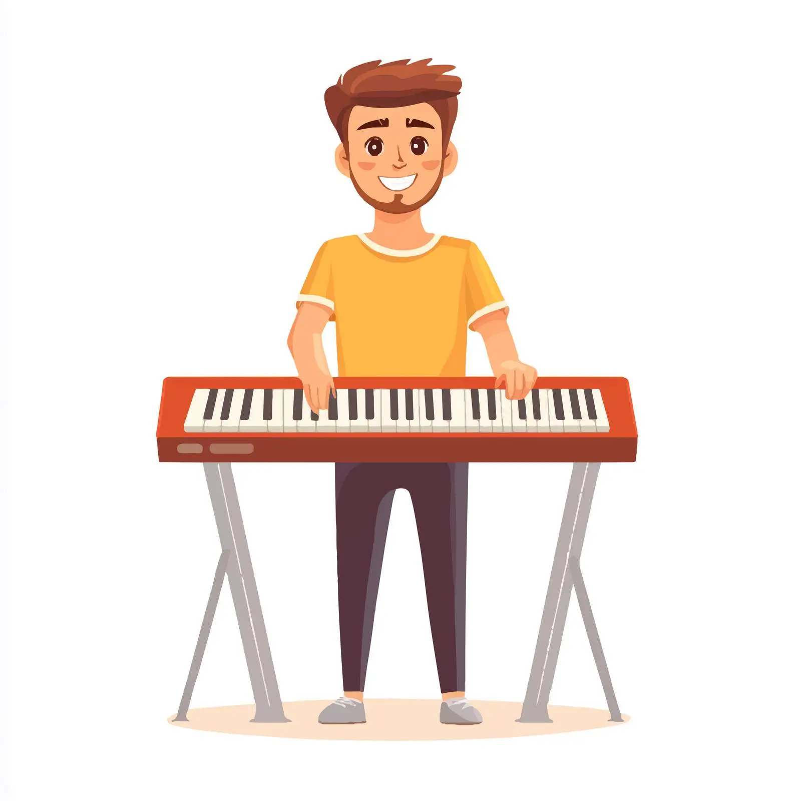 Young Man with Piano Keyboard Vector Illustration — free download from Dotvec
