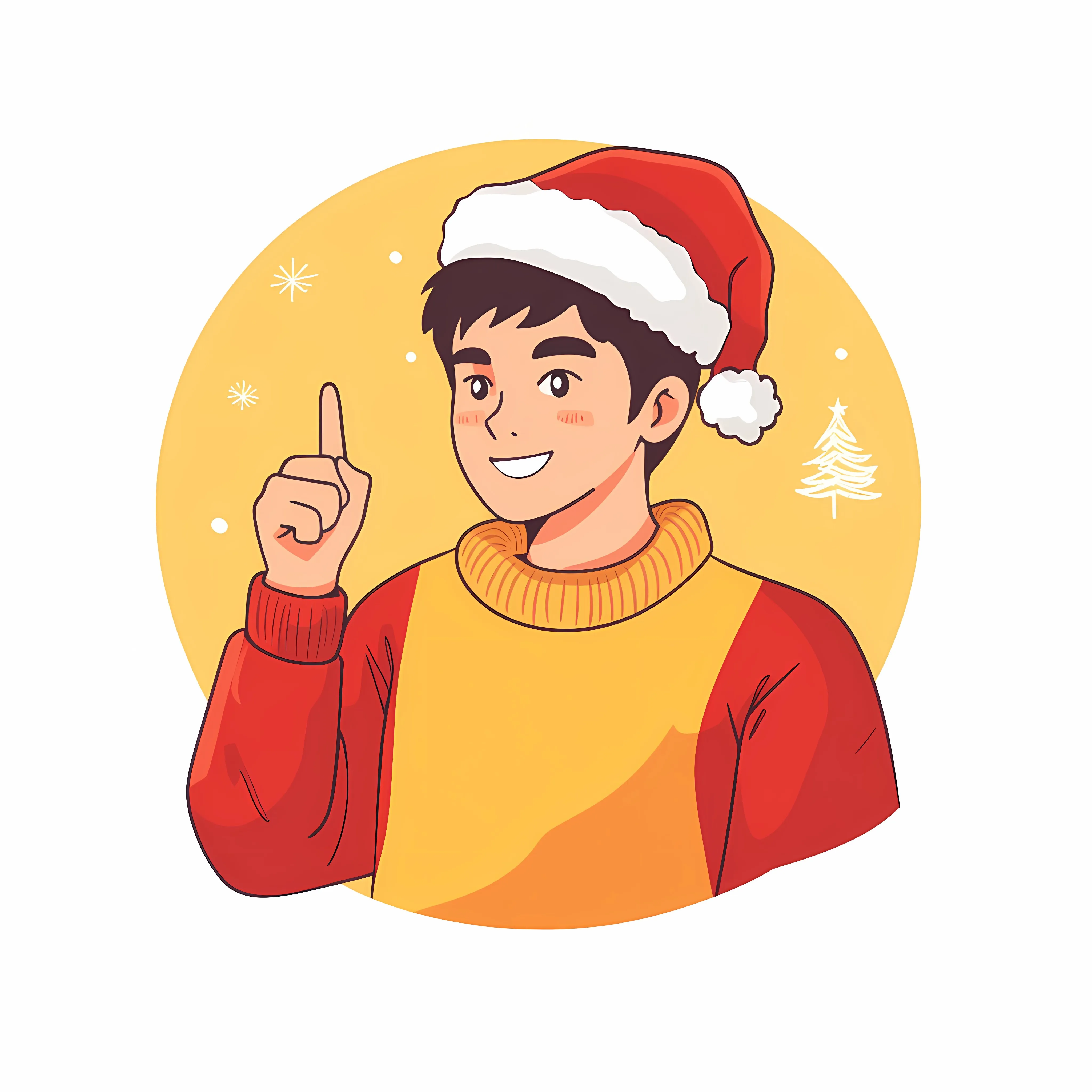 Young Man as Santa Claus with Finger Up — free download from Dotvec