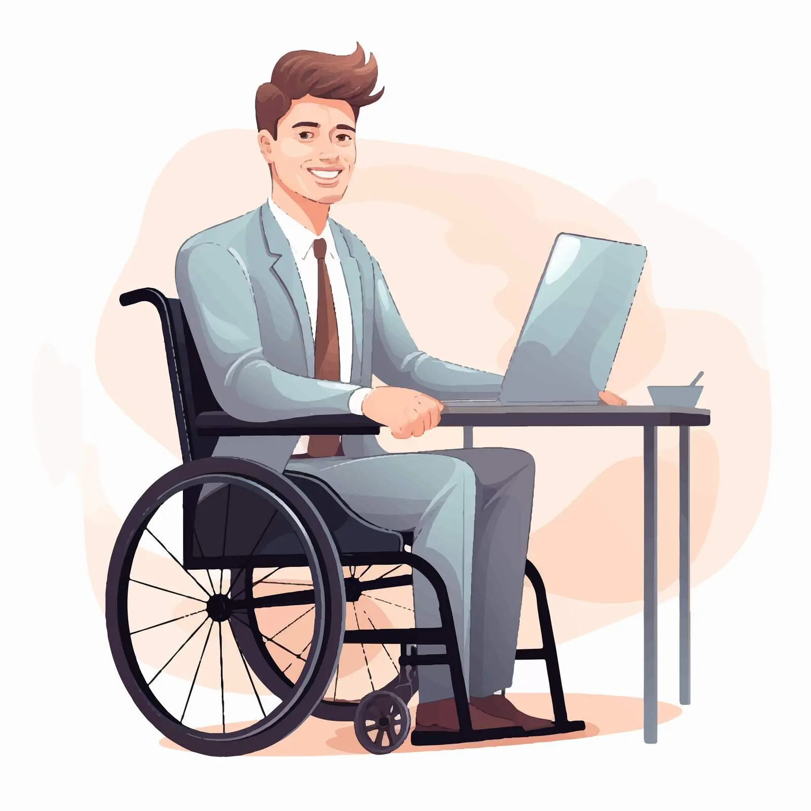 Office Worker in Wheelchair Cartoon Vector – free inclusion image from Dotvec