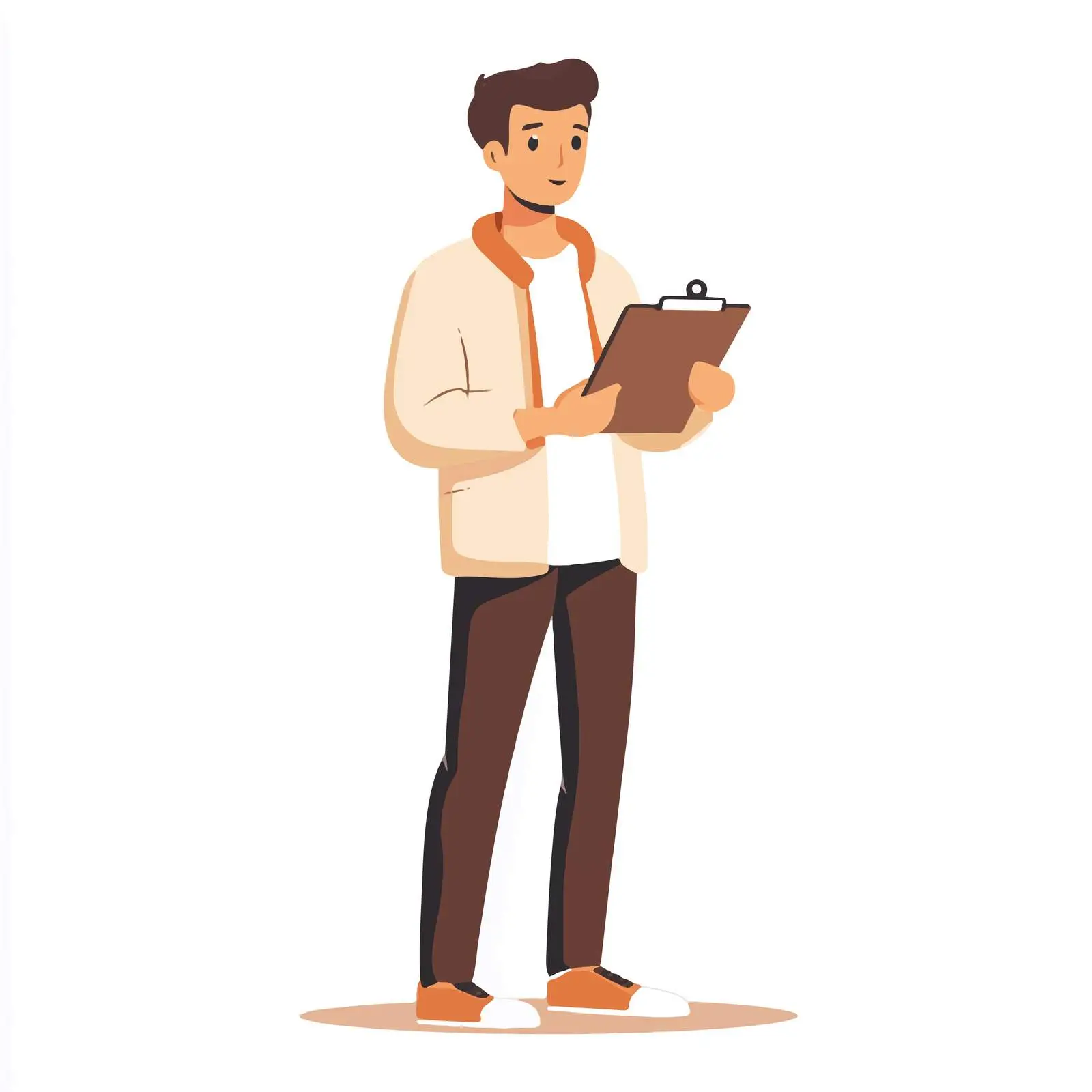 Young Journalist Conducting Interview with Clipboard — free download from Dotvec