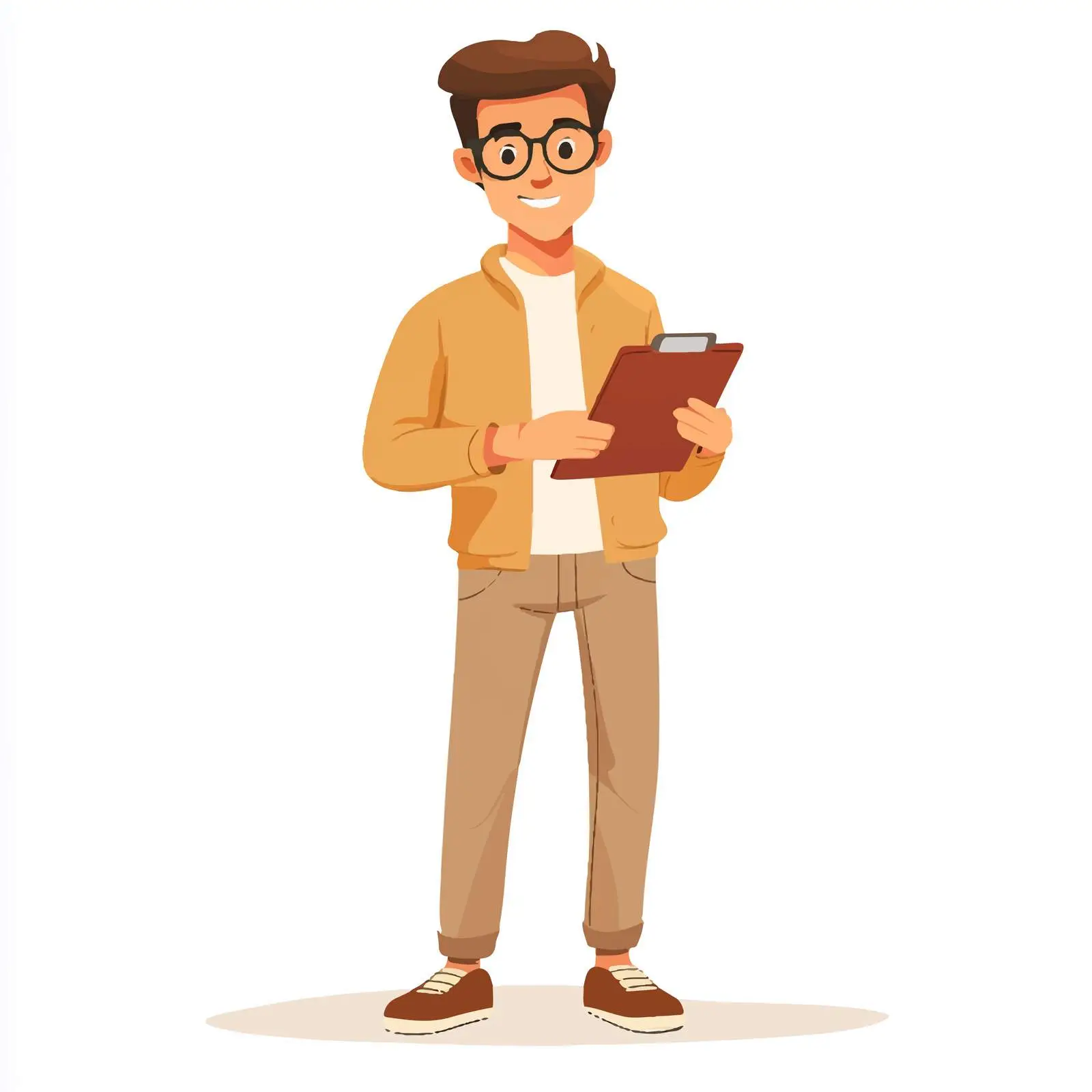 Young Journalist Conducting an Interview with Clipboard — free download from Dotvec