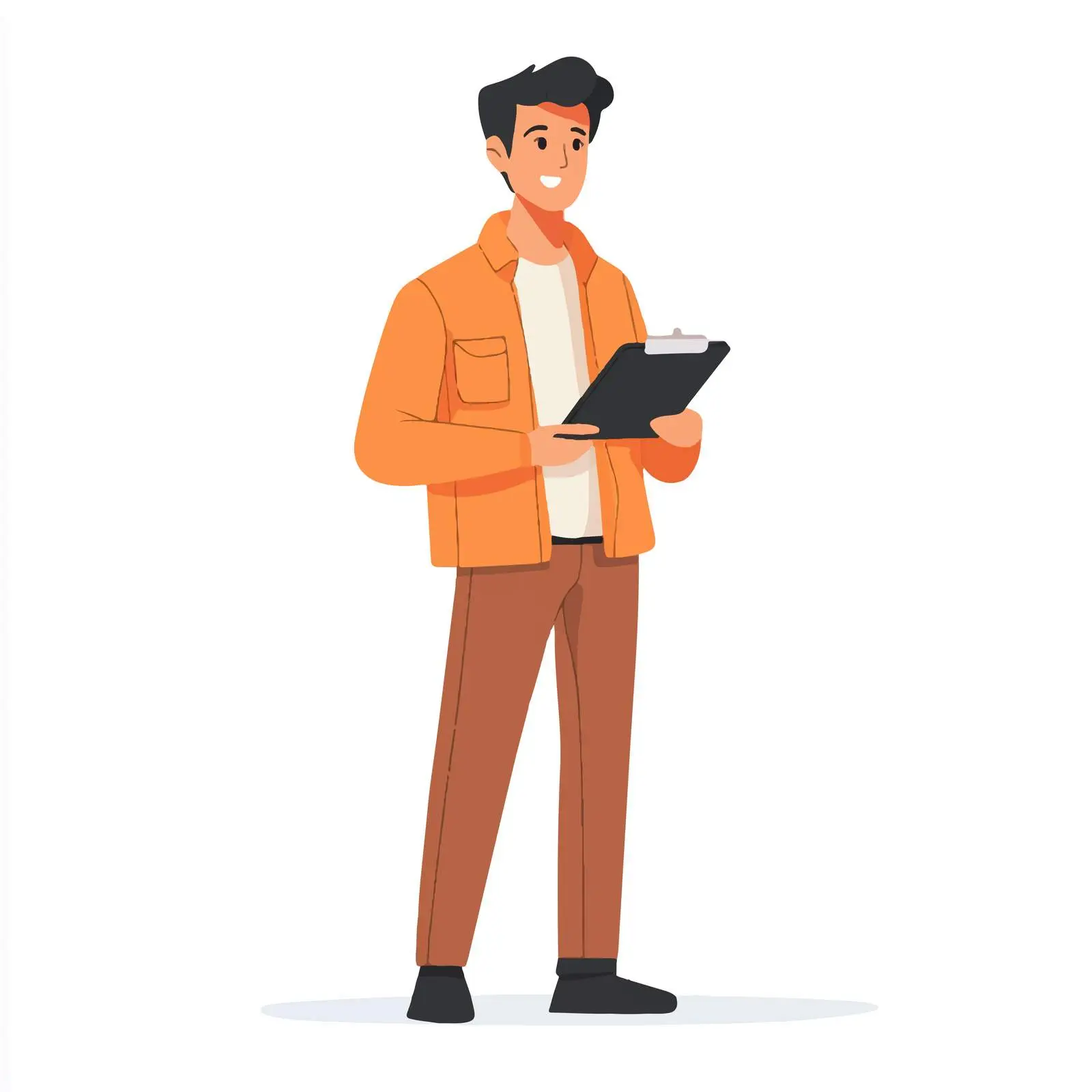 Young Journalist Interviewing with Clipboard — free download from Dotvec