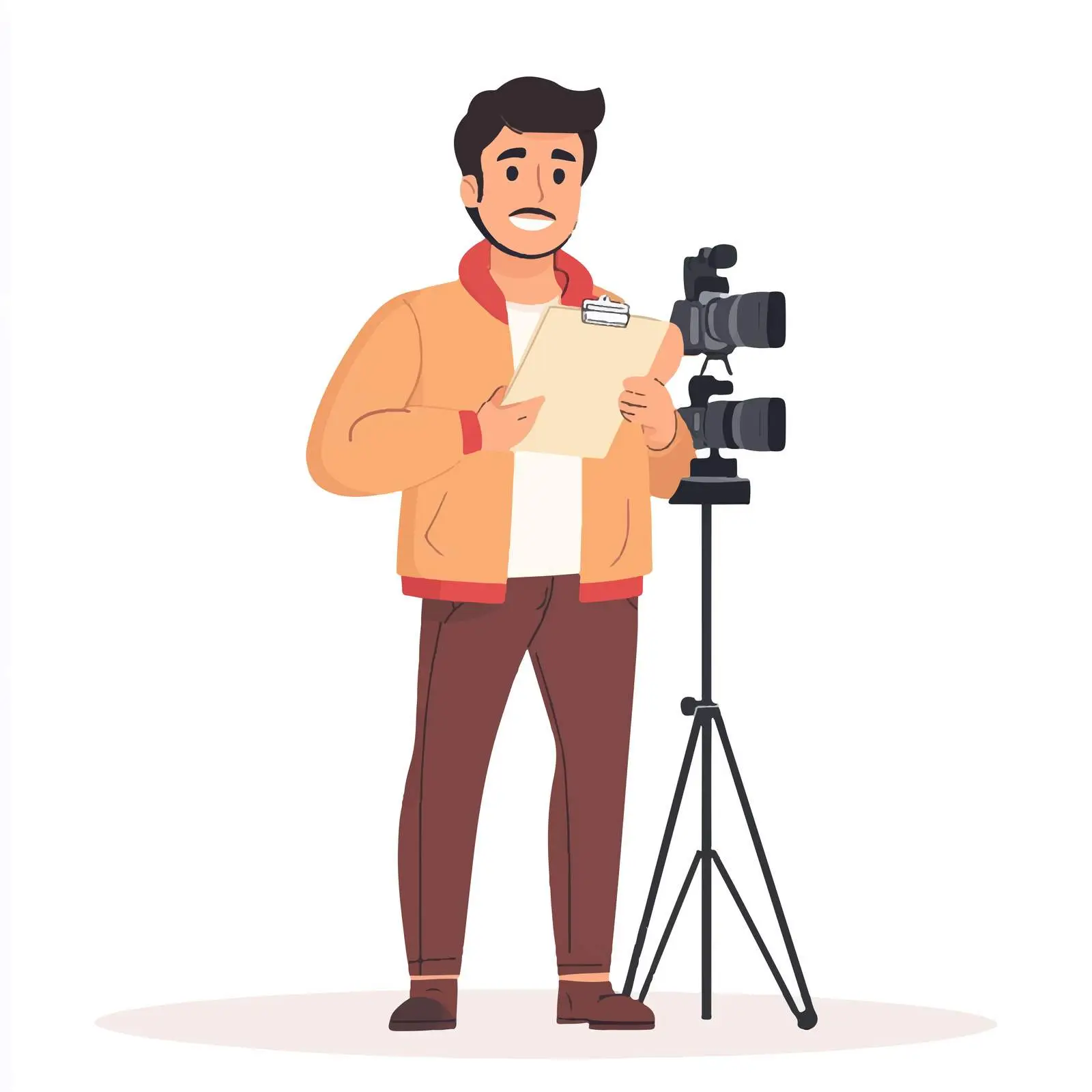 Young Journalist Conducting Interviews with Clipboard — free download from Dotvec