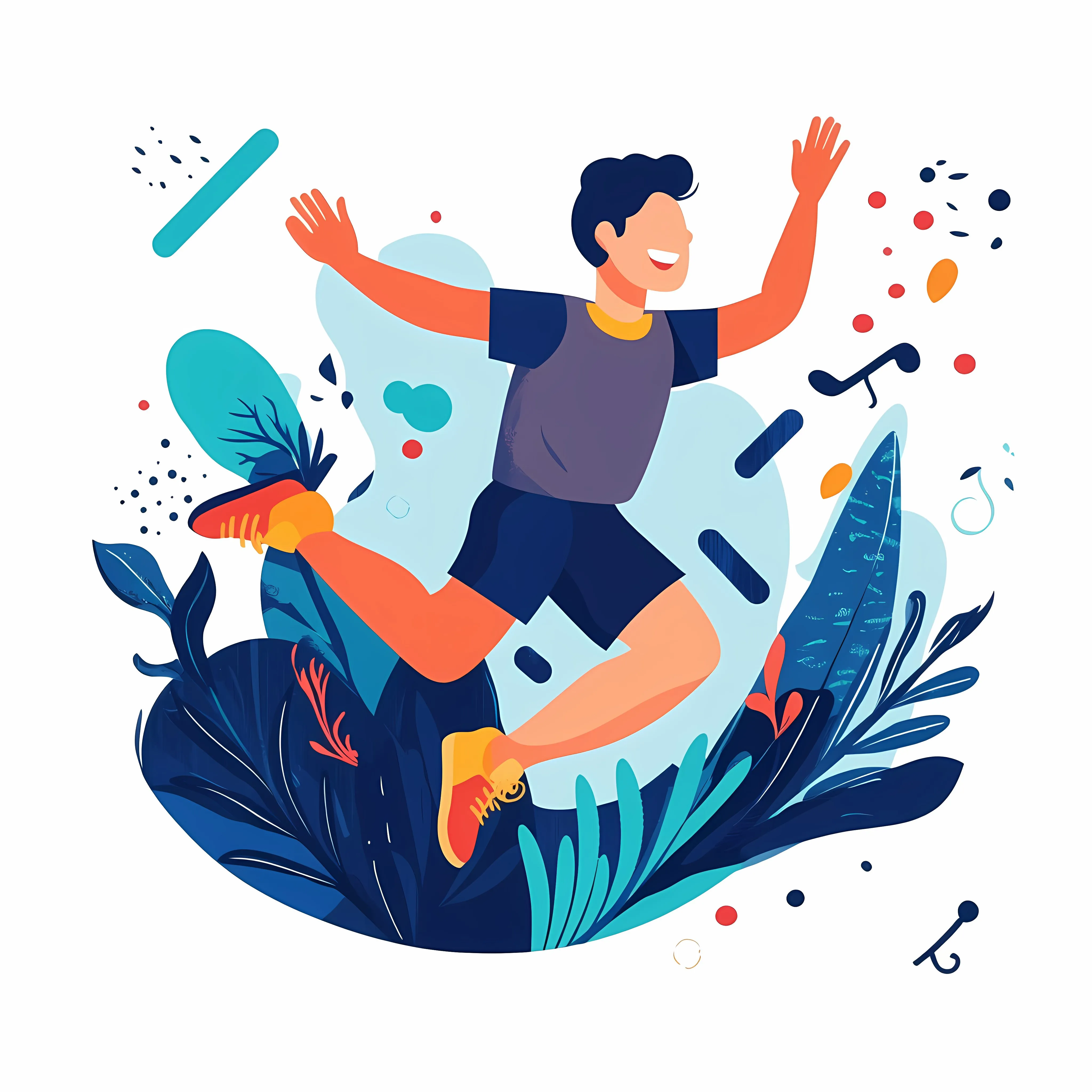Young Man Jumping Vector Illustration — free download from Dotvec