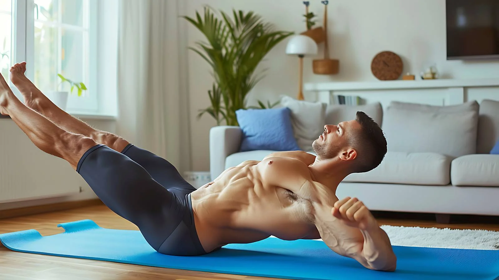 Fitness Exercise on Yoga Mat — free download from Dotvec