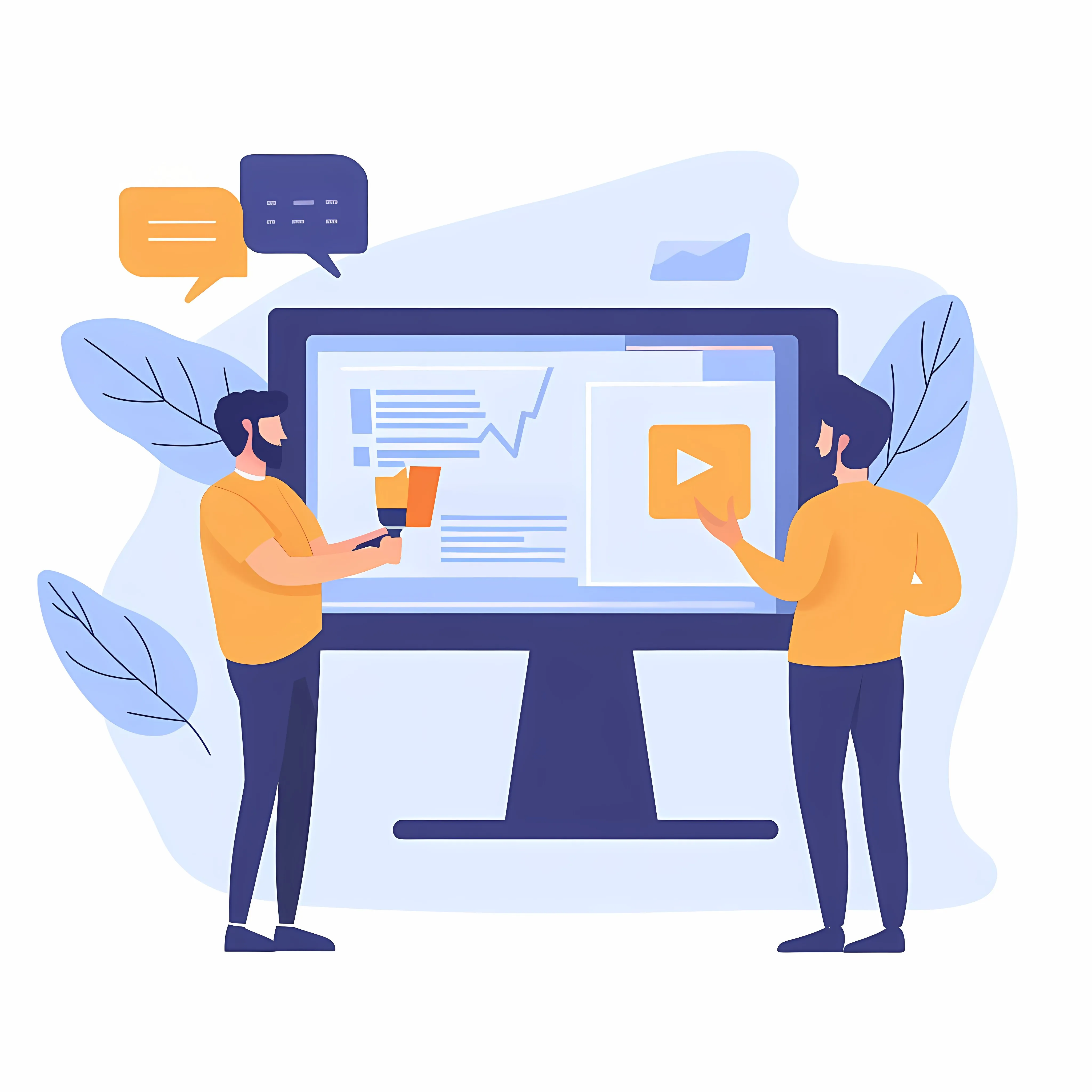 Young News Anchor Reporting with a Journalist — free download from Dotvec