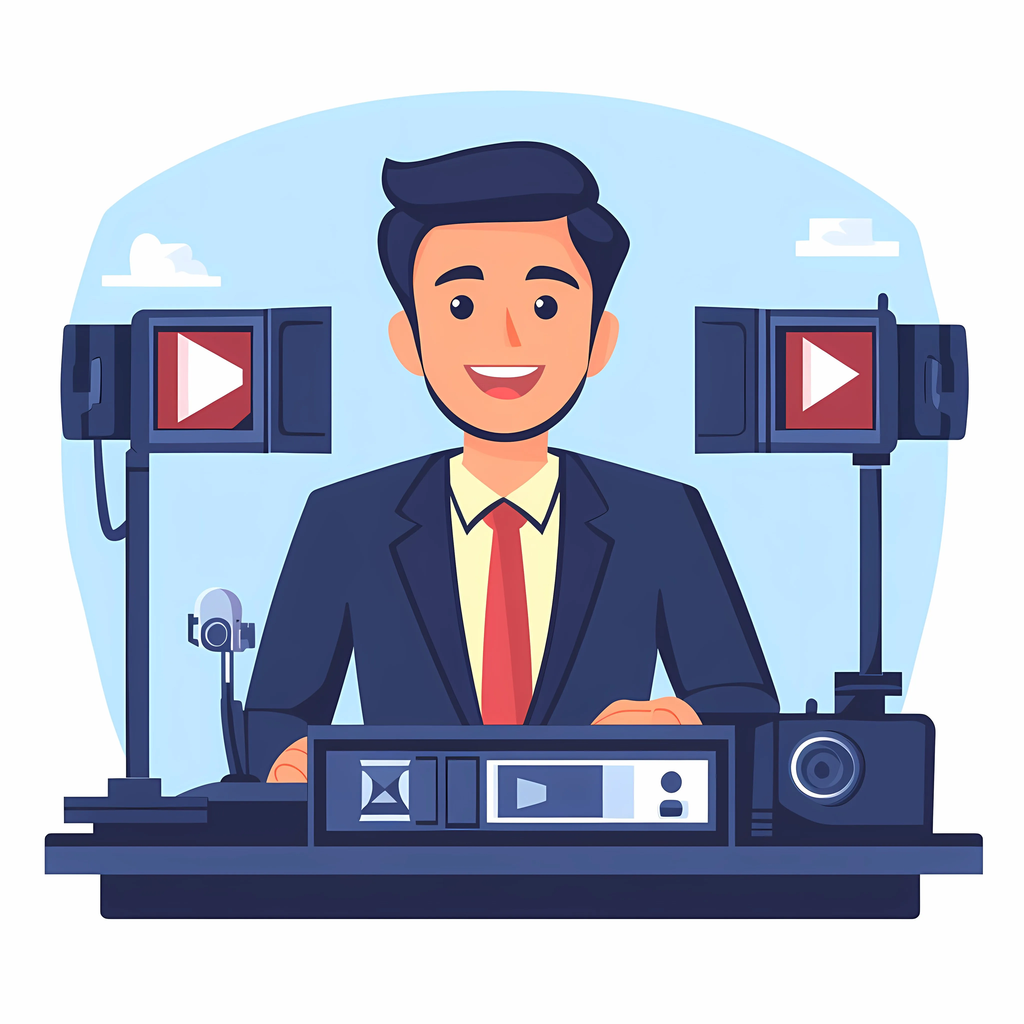 Young Man News Anchor on Breaking News TV — free download from Dotvec