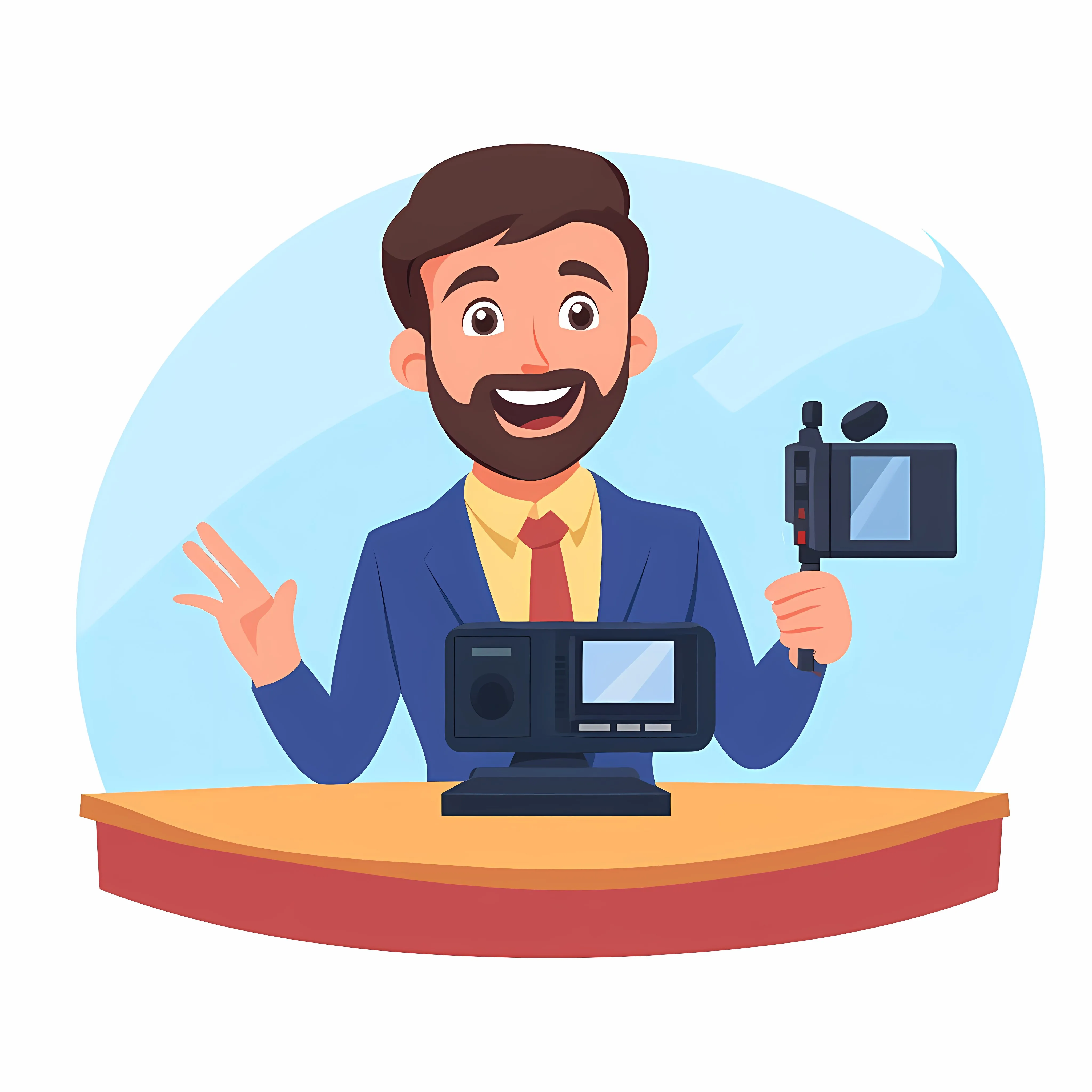 Young Male News Anchor Reporting Breaking News — free download from Dotvec