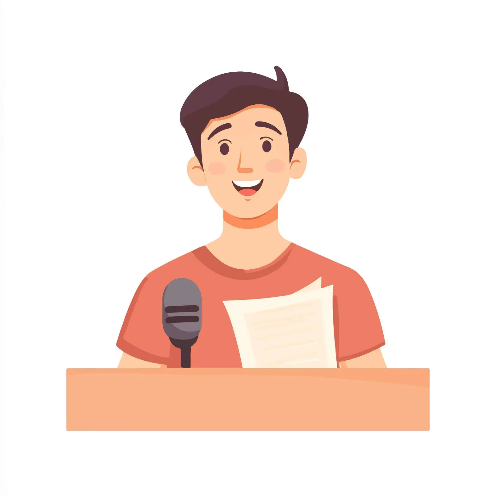 Young Male News Anchor Vector Illustration — free download from Dotvec