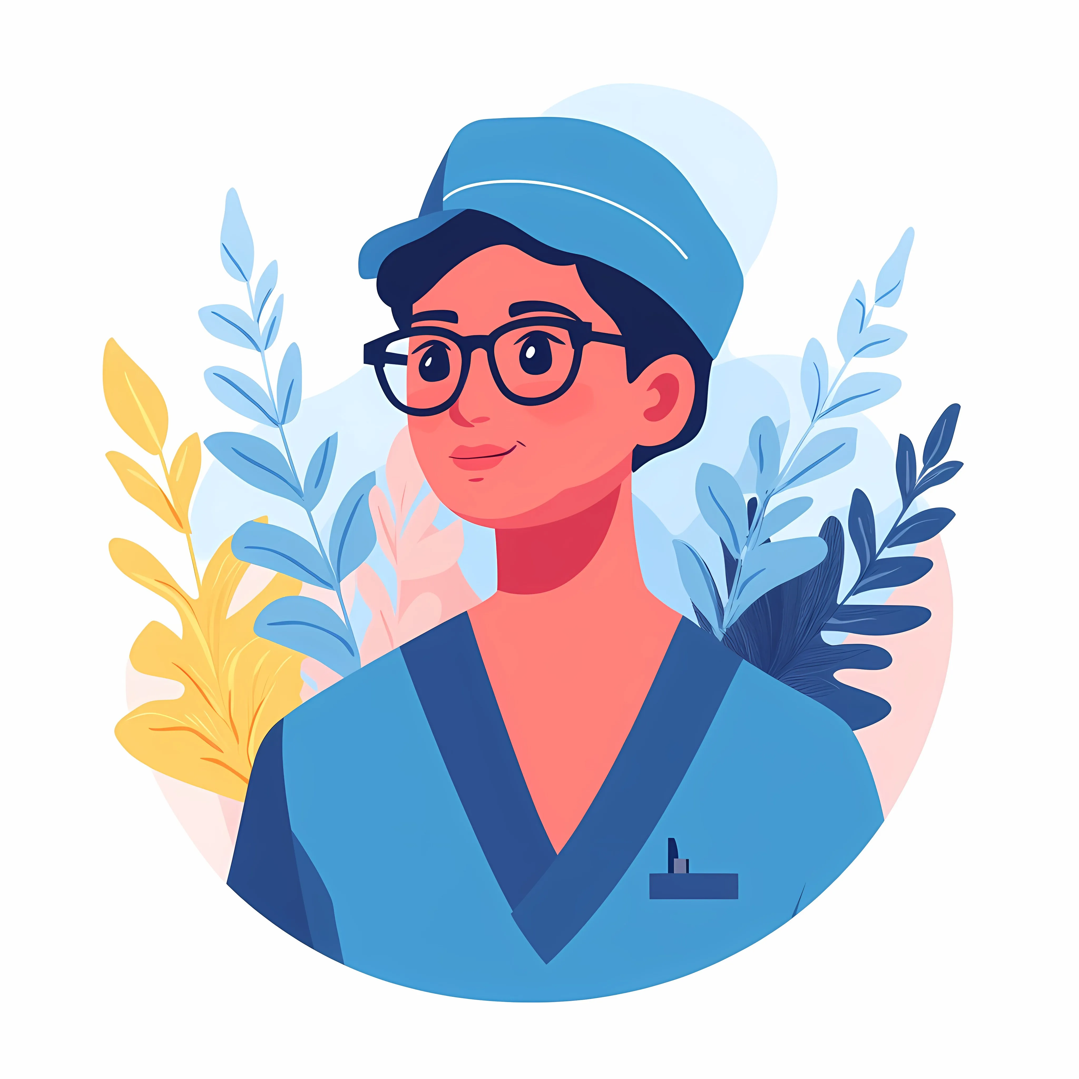 Young Man Nurse in Scrubs Vector Illustration — free download from Dotvec