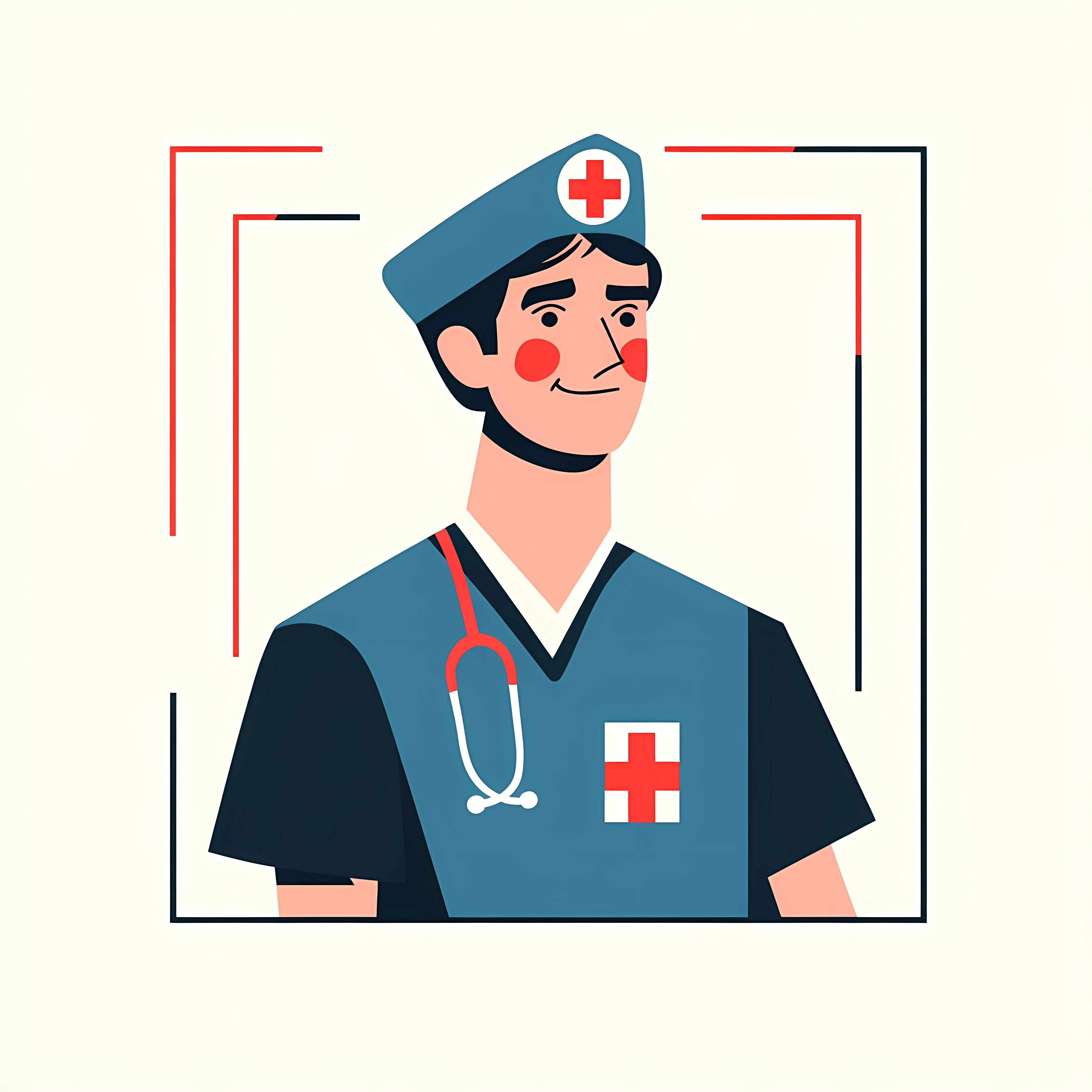 Young Male Nurse in Scrubs Vector Illustration — free download from Dotvec
