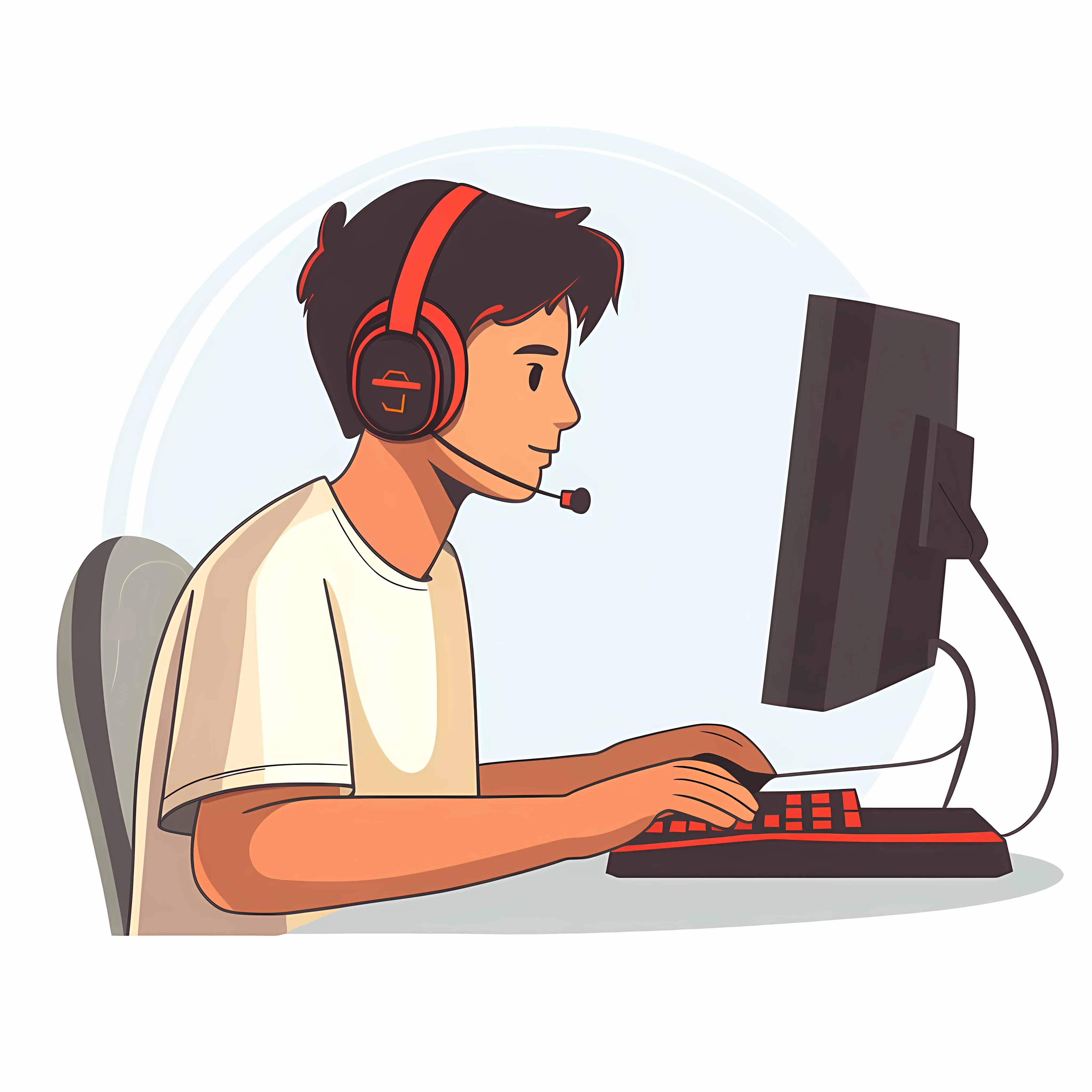 Young Man Gaming with Headphones – free multiplayer image from Dotvec