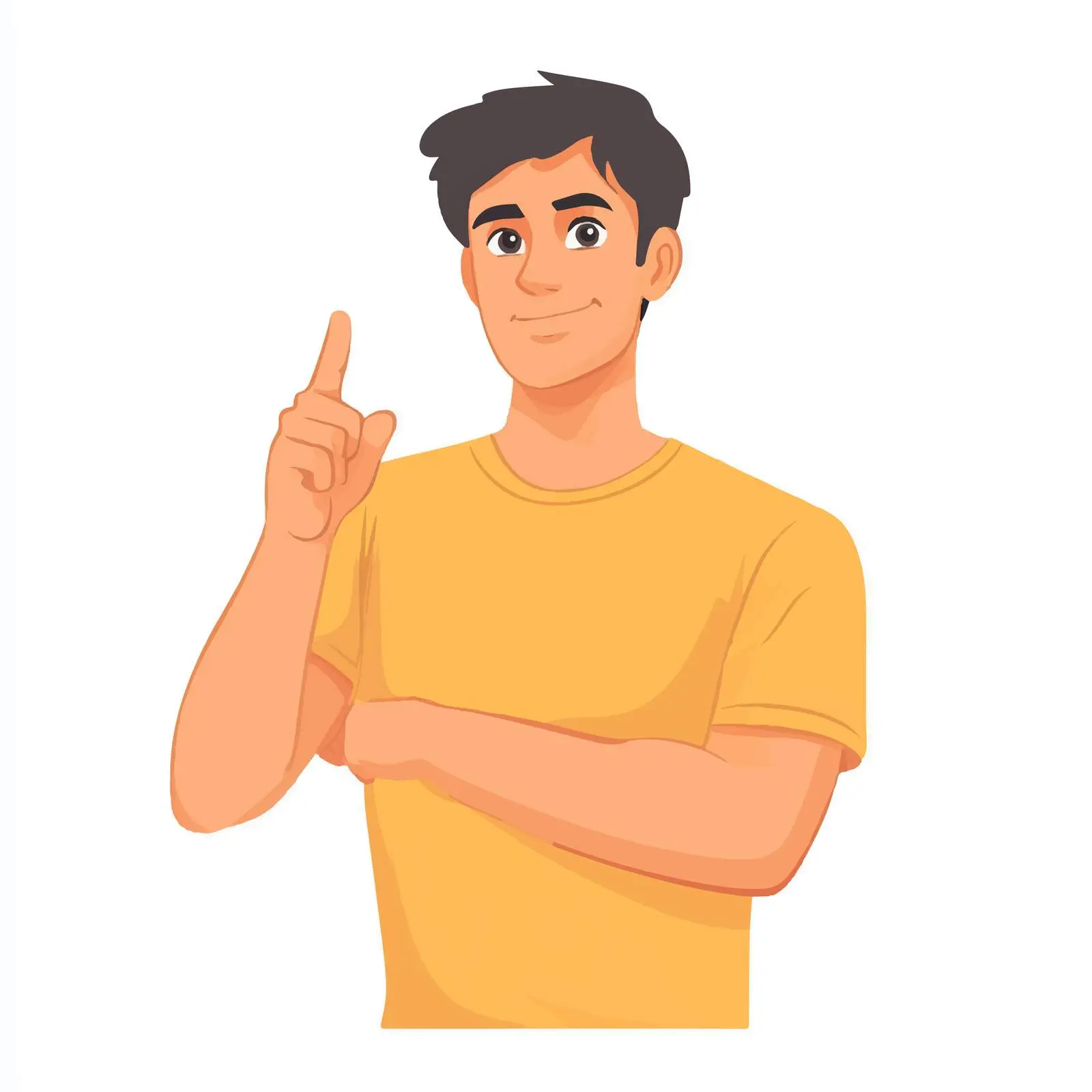 Young Man Pointing Vector Illustration — free download from Dotvec