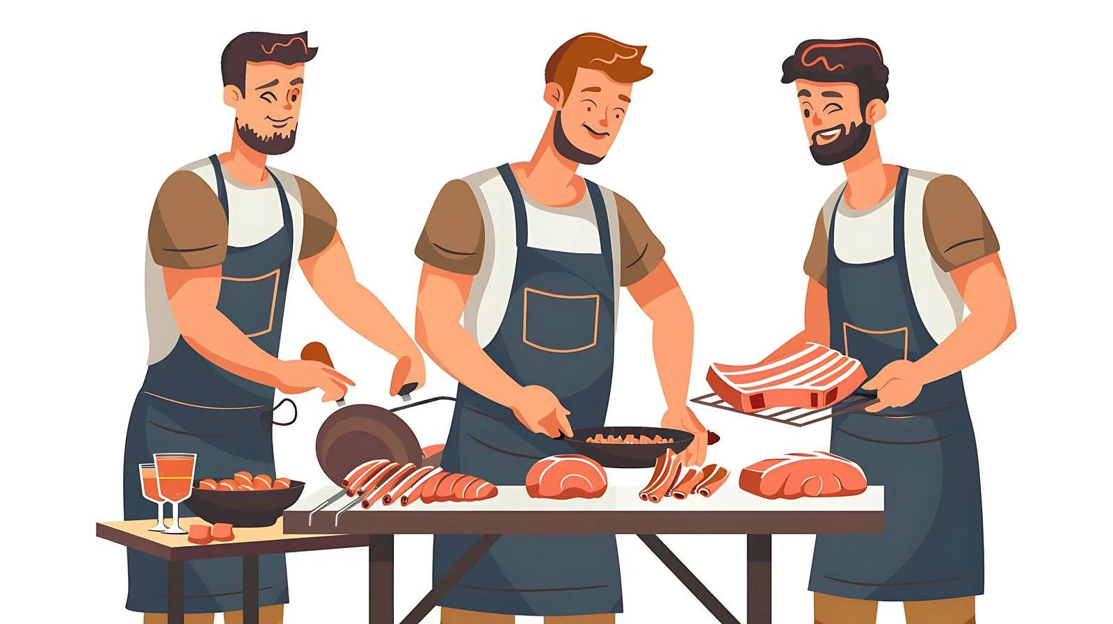 Young Man Preparing Meat for Friends — free download from Dotvec