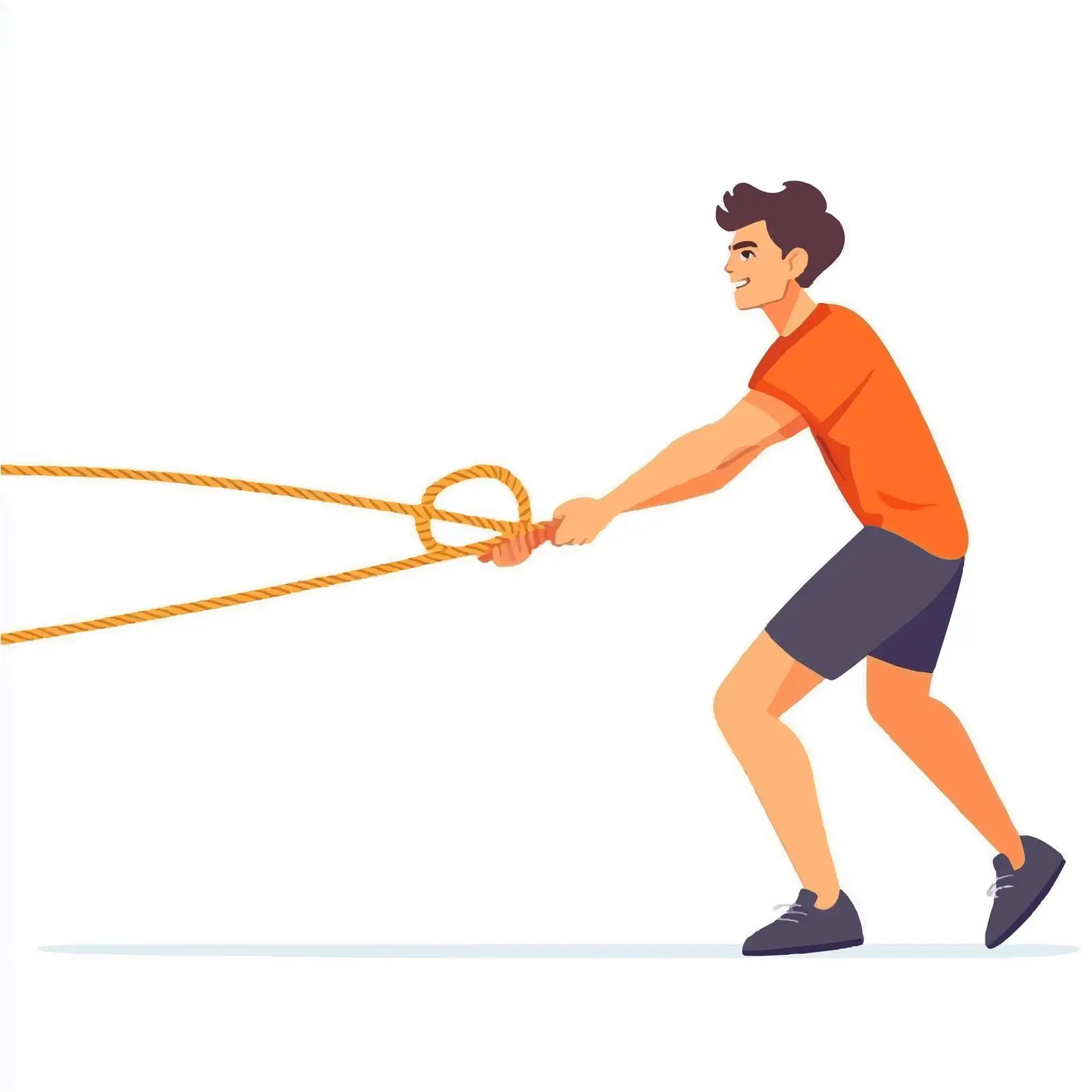 Young Man Tugging Rope in Vector Illustration — free download from Dotvec