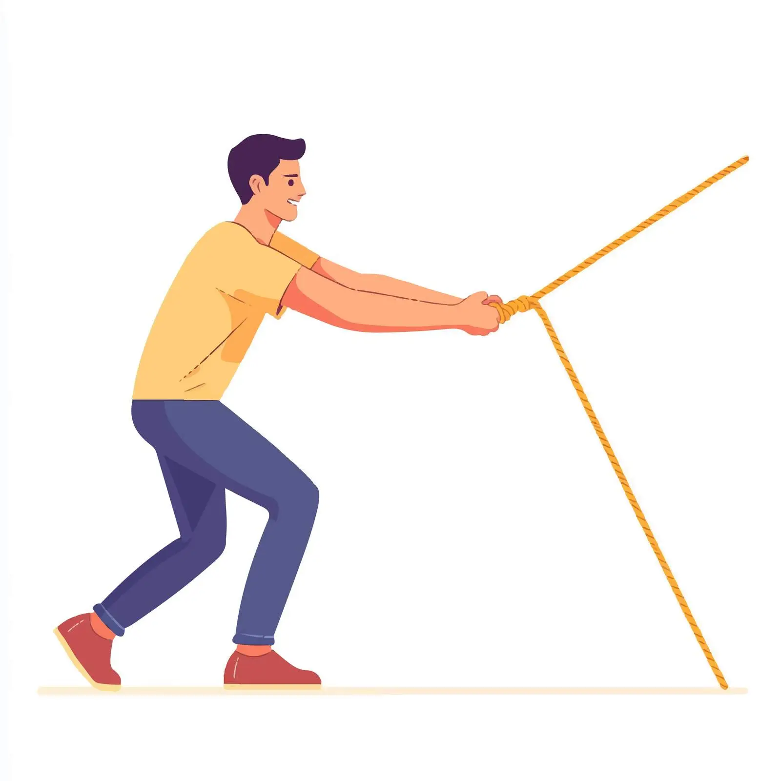 Young Man Competing in Tug of War Vector – free determined image from Dotvec