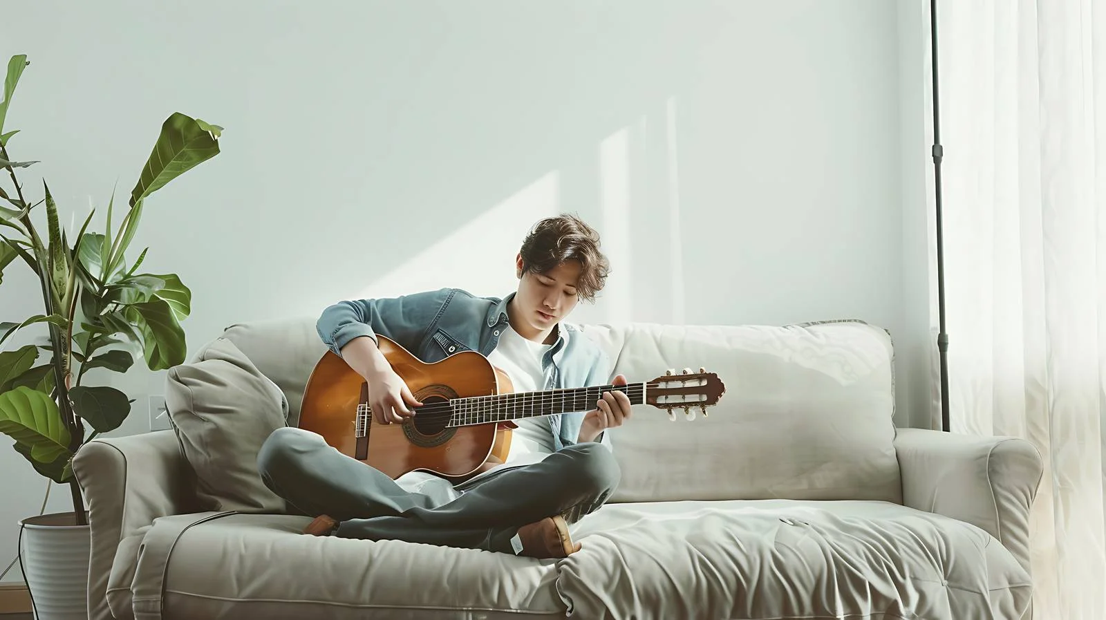 Man Playing Guitar Sitting Relaxing — free download from Dotvec