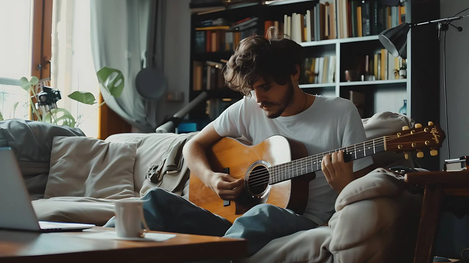 Serene Guitarist Enjoying Music Moment — free download from Dotvec