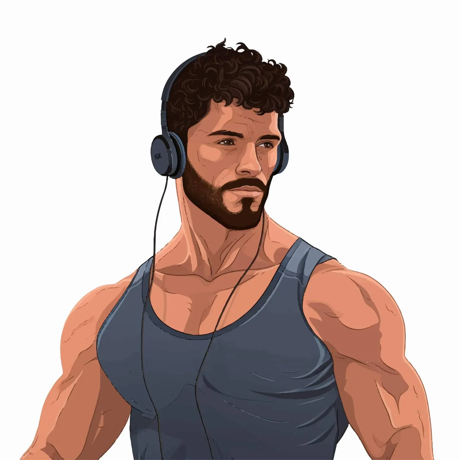 Young Man Avatar with Earphones Cartoon Vector – free audio image from Dotvec