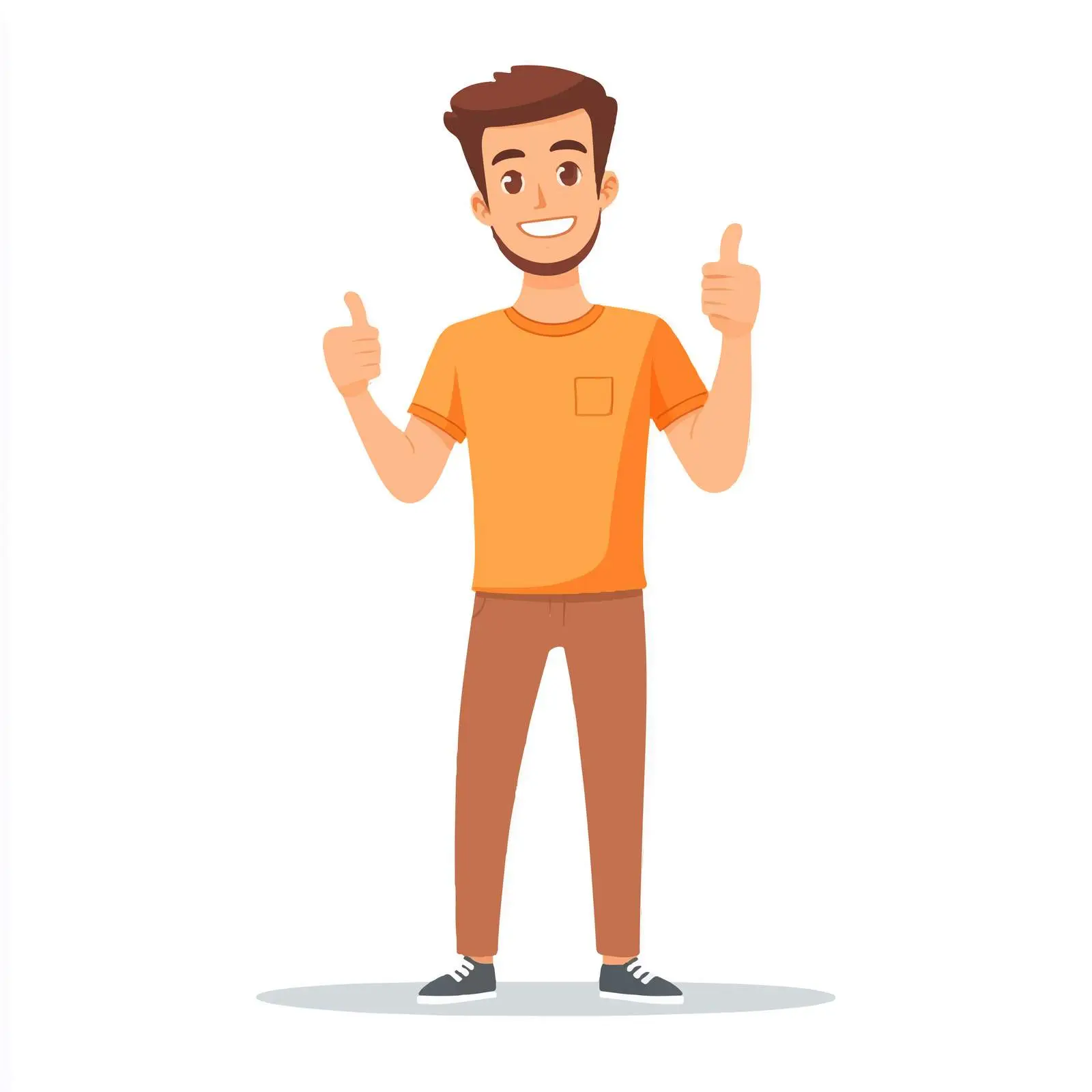 Young Man Giving Thumbs Up Vector Illustration — free download from Dotvec
