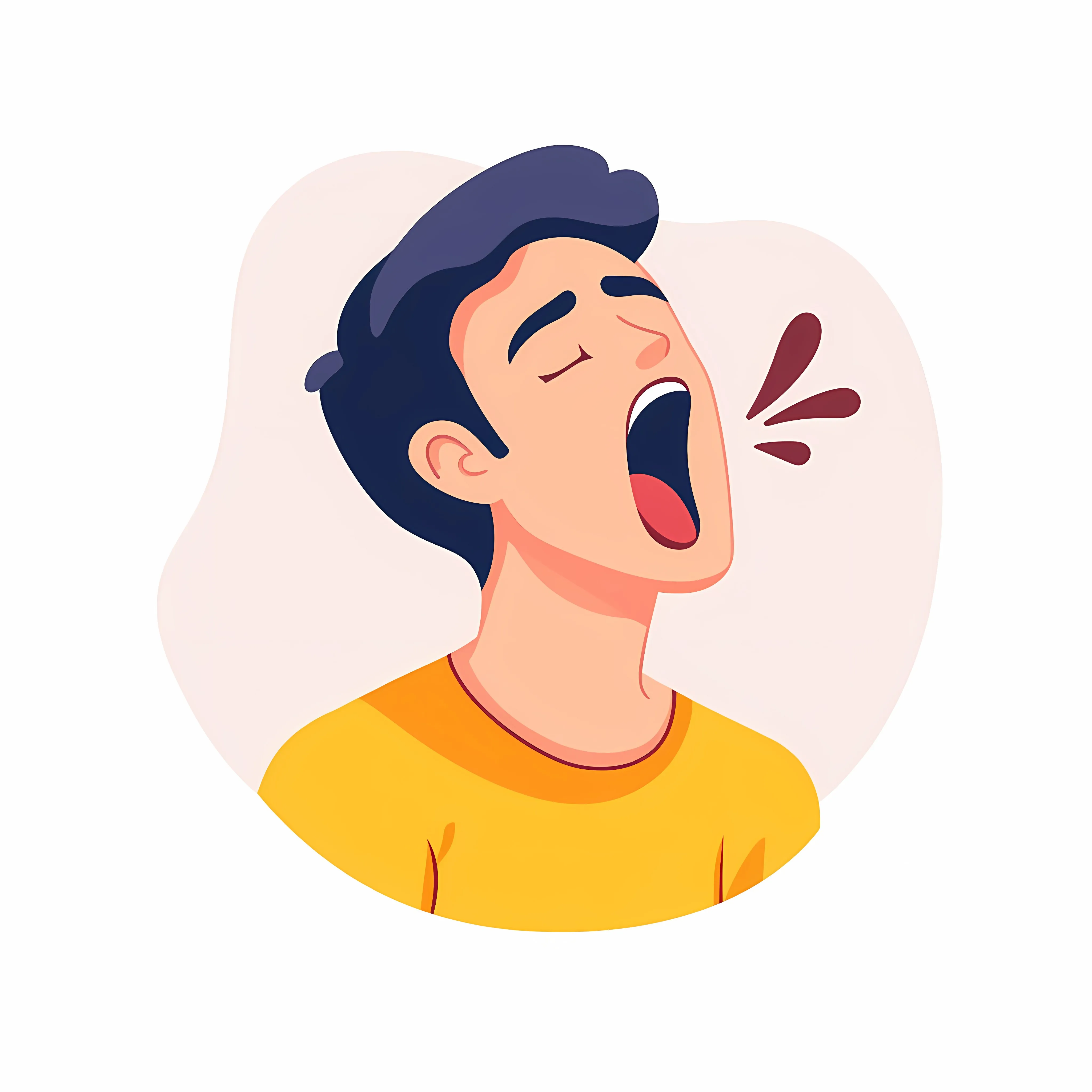 Sleepy Young Man Yawning Character Concept — free download from Dotvec