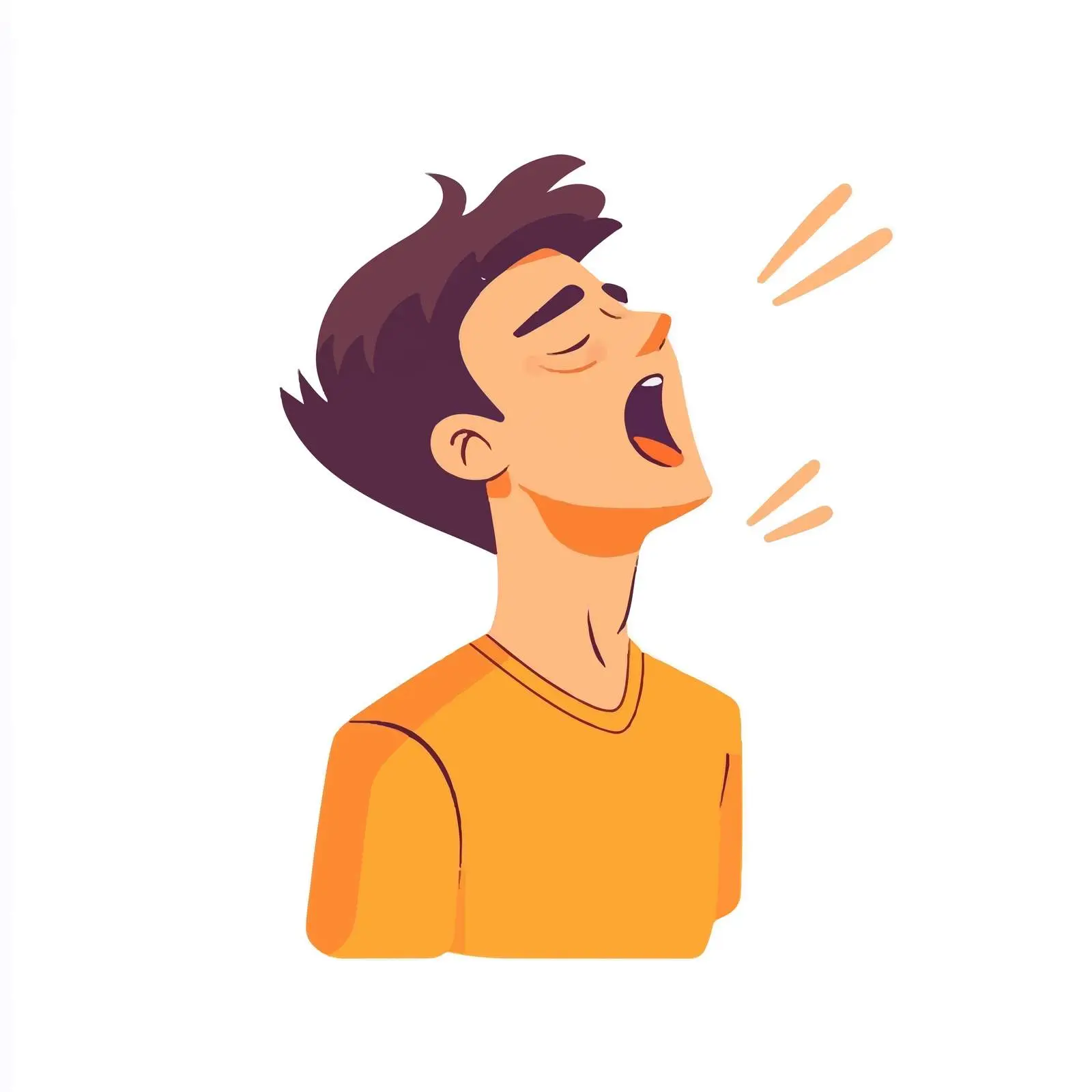 Sleepy Young Man Yawning Vector Illustration — free download from Dotvec