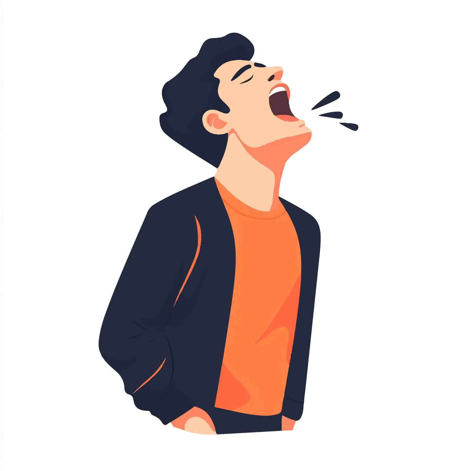 Sleepy Young Man Yawning Character Illustration — free download from Dotvec