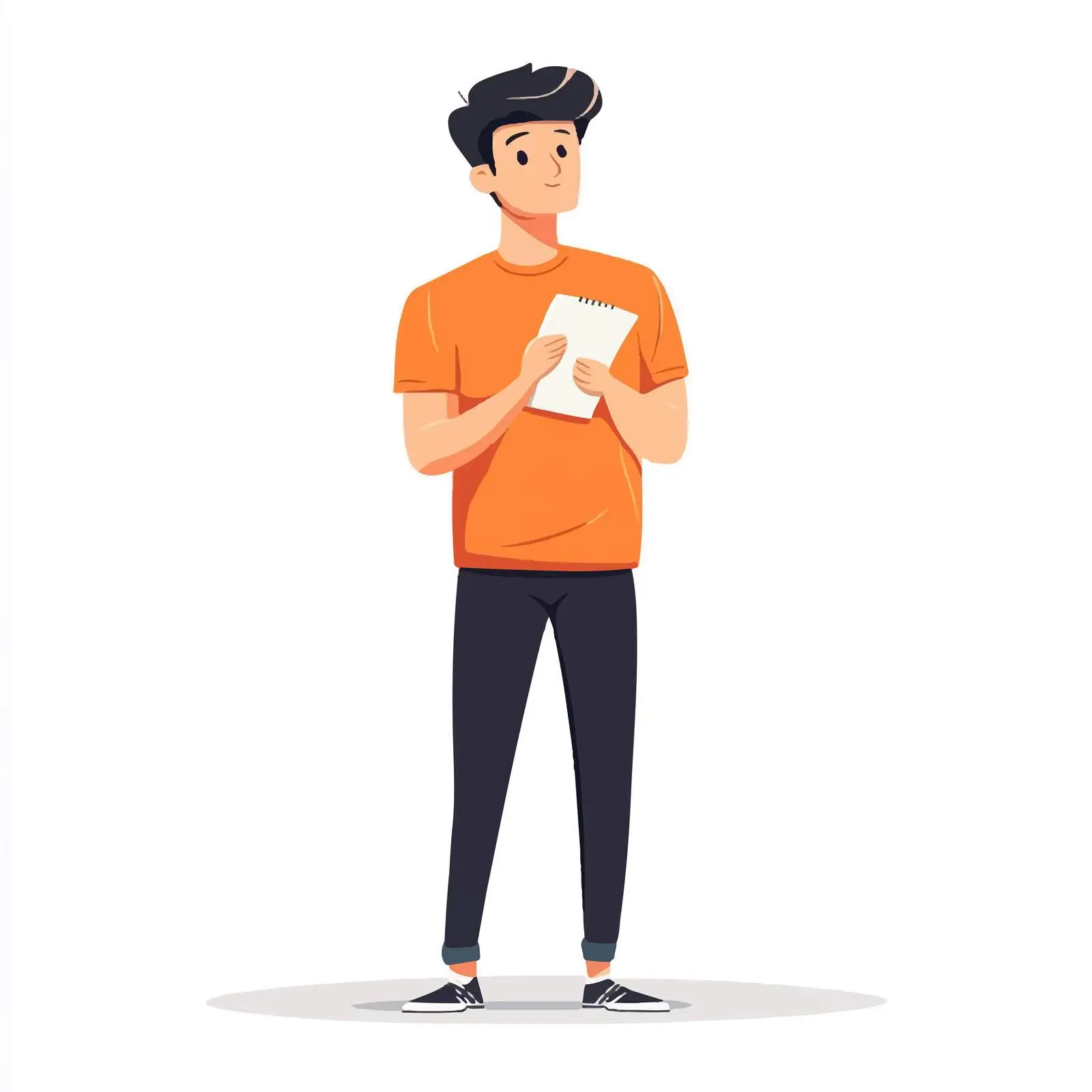 Thoughtful Young Man Holding Paper Vector — free download from Dotvec