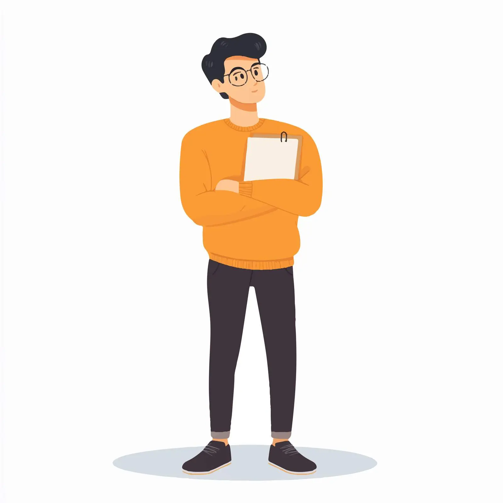 Thoughtful Young Man Holding Paper Vector — free download from Dotvec