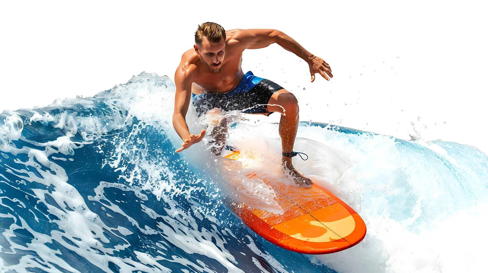 Dynamic surfer on water amusement wave — free download from Dotvec