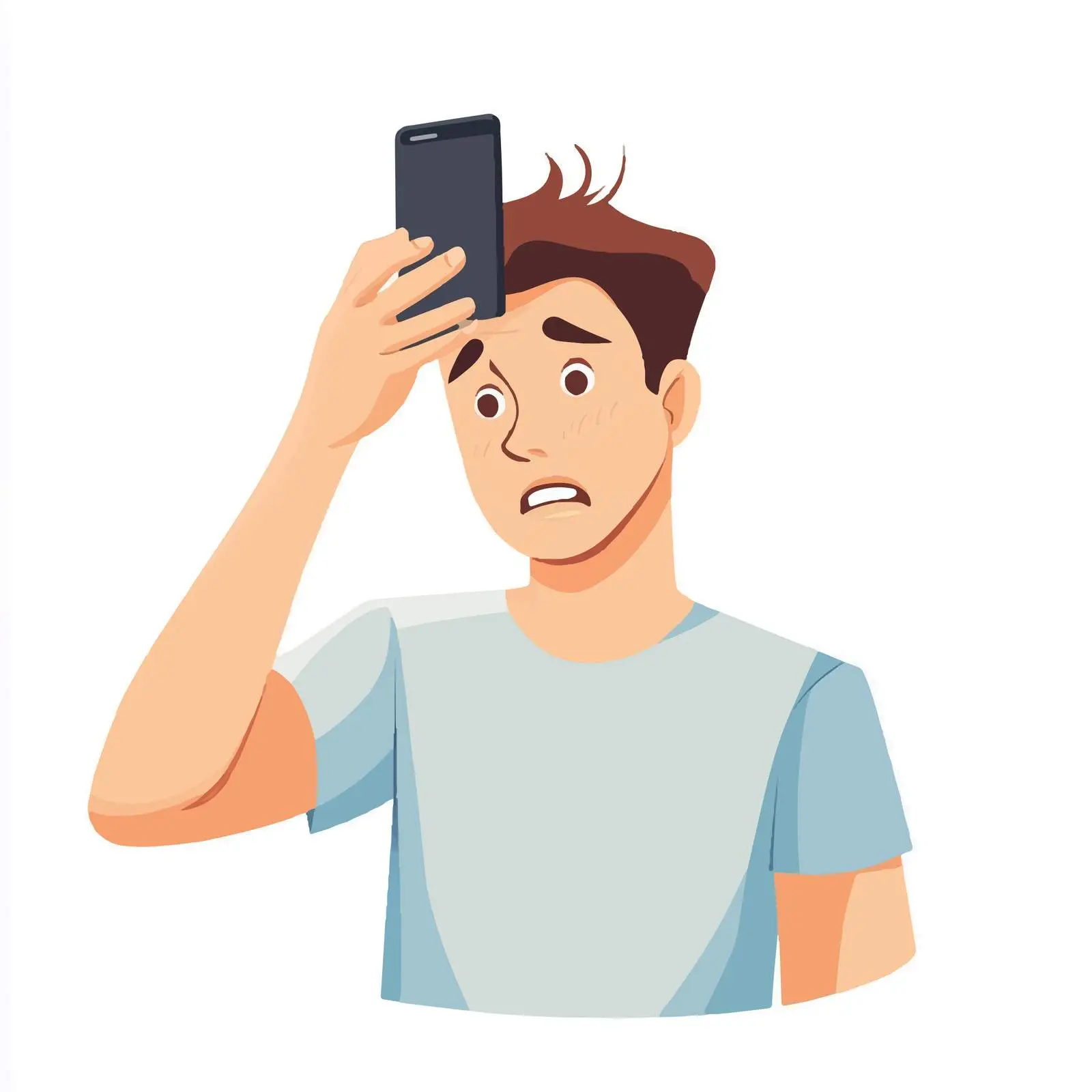 Young Man Texting on Smartphone While Stressed – free gen z image from Dotvec