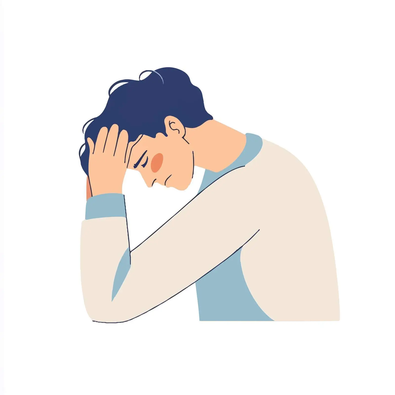 Young Man Facepalming in Disappointment — free download from Dotvec