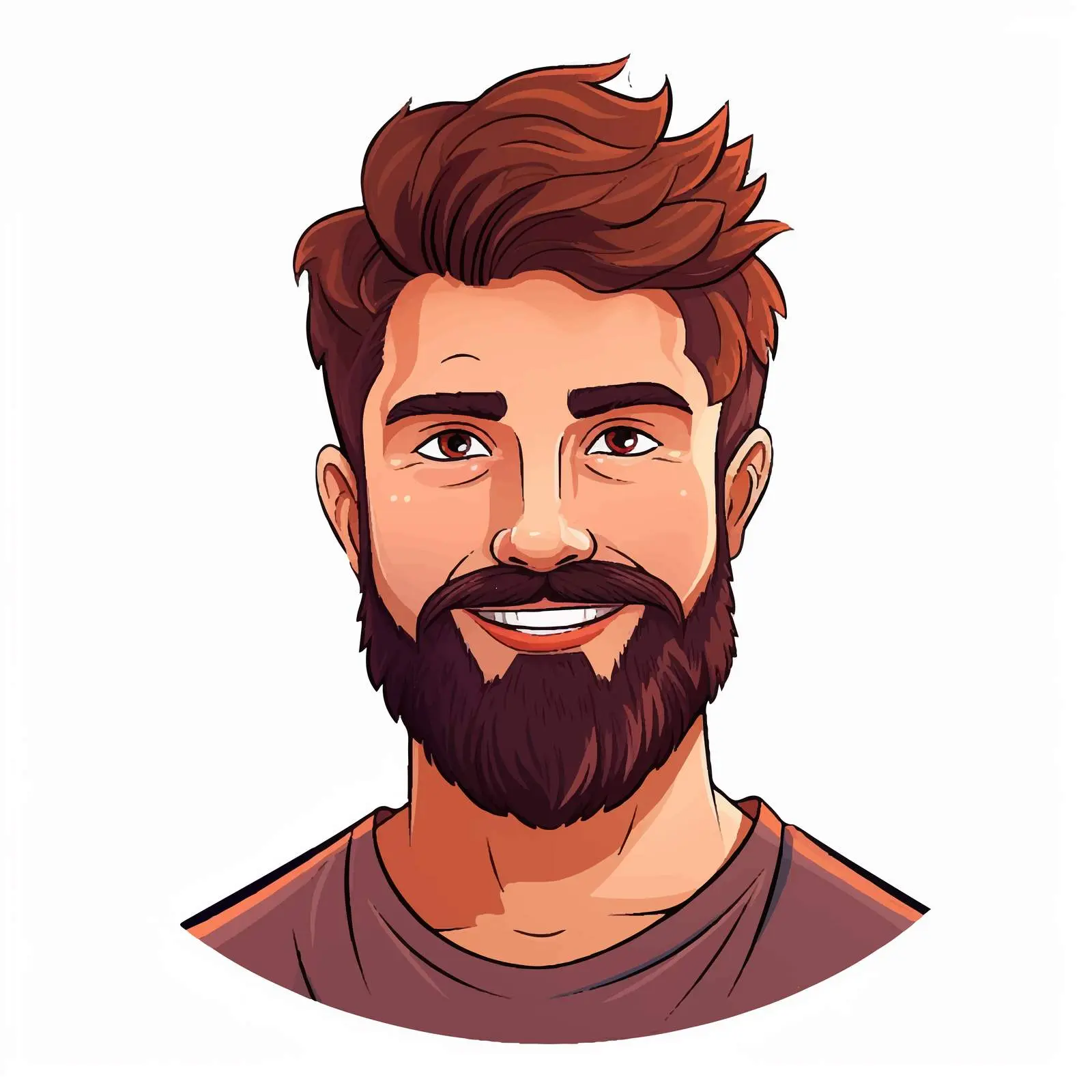 Young Man Beard Avatar Cartoon Vector Illustration — free download from Dotvec
