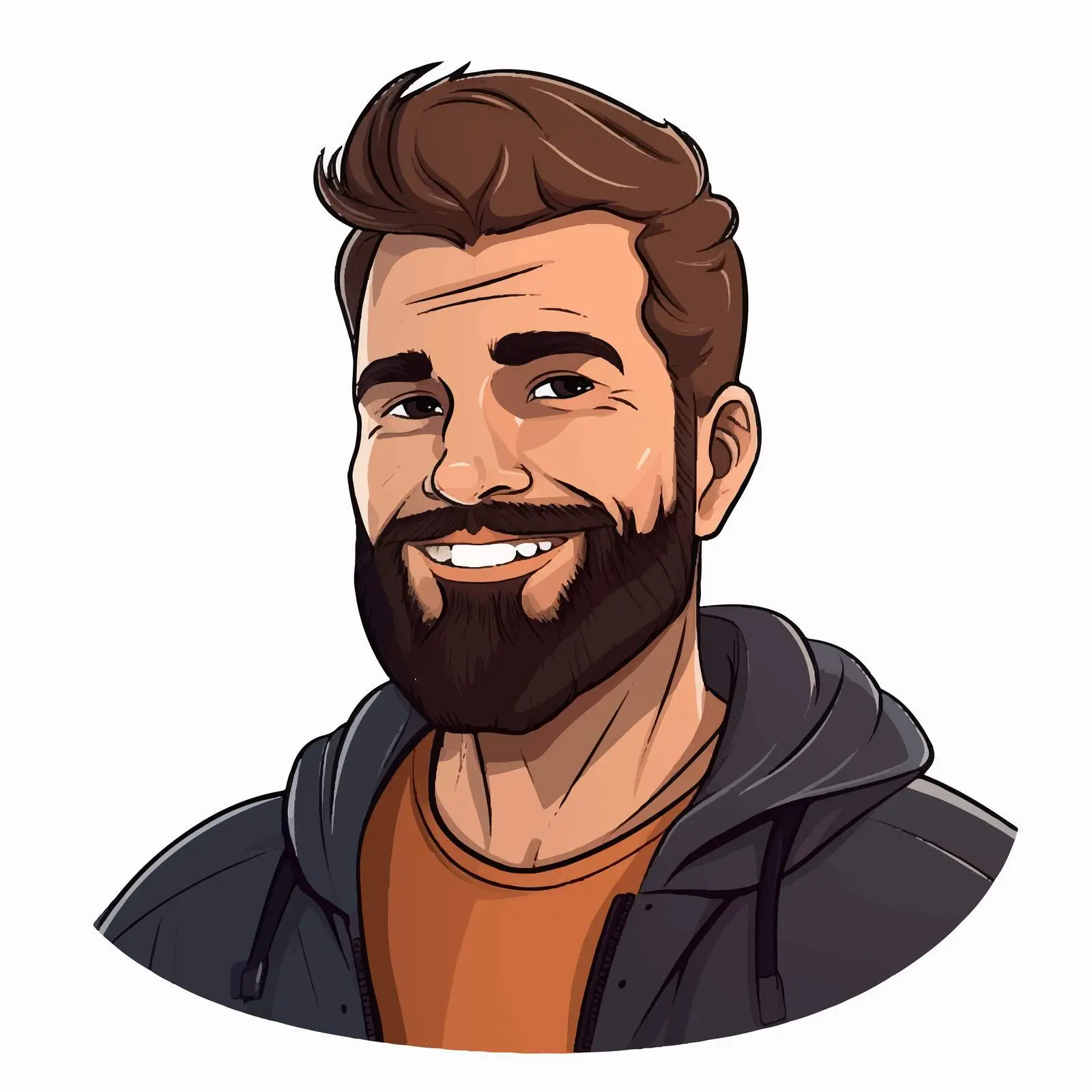 Cartoon Vector of Young Man with Beard Avatar — free download from Dotvec