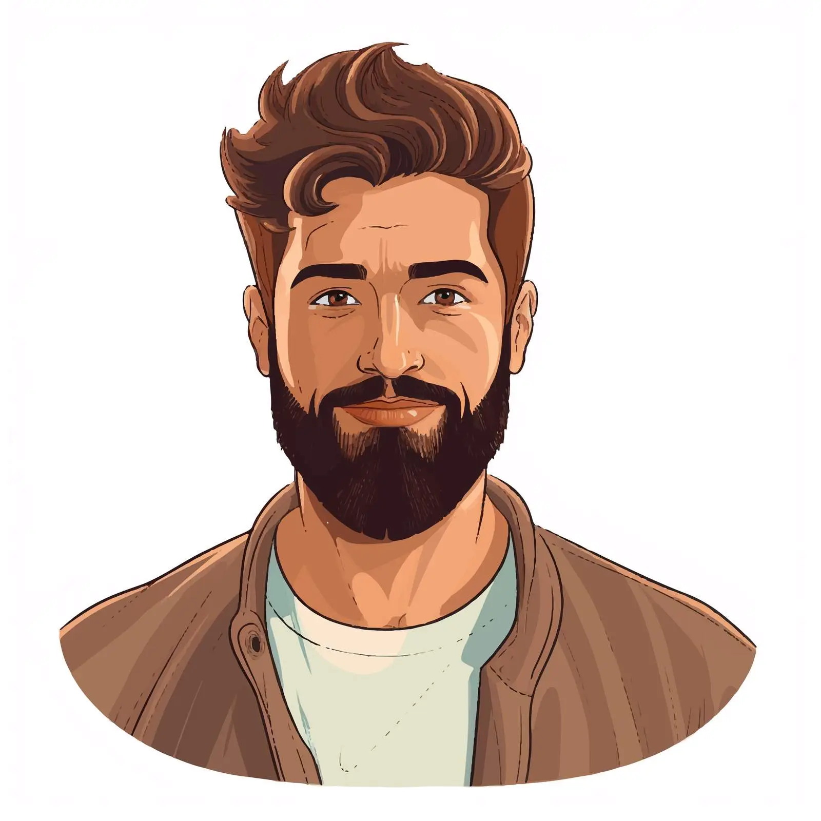 Young Man Beard Avatar Cartoon Vector Illustration — free download from Dotvec