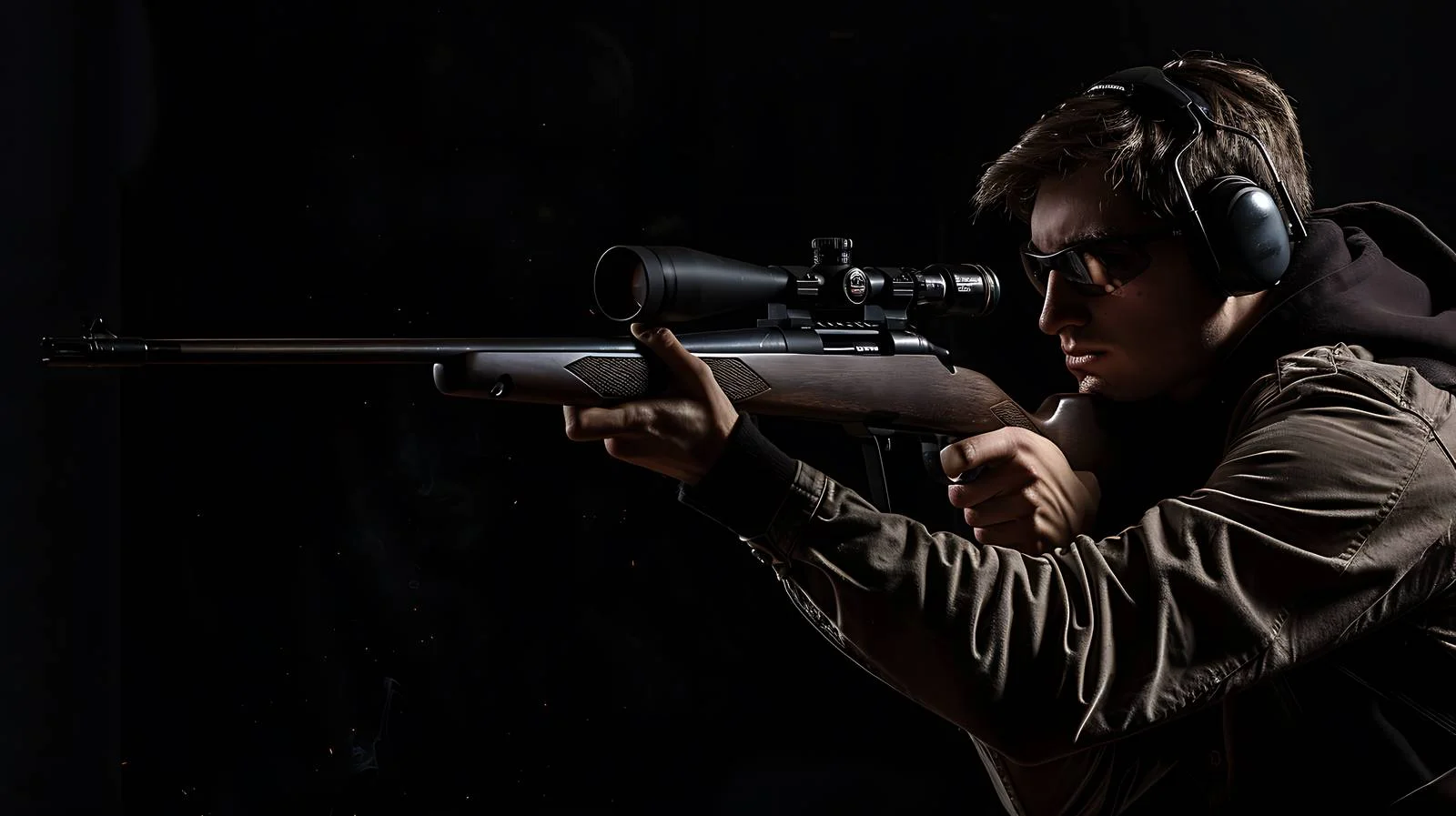 Professional shooting with safety gear in action — free download from Dotvec
