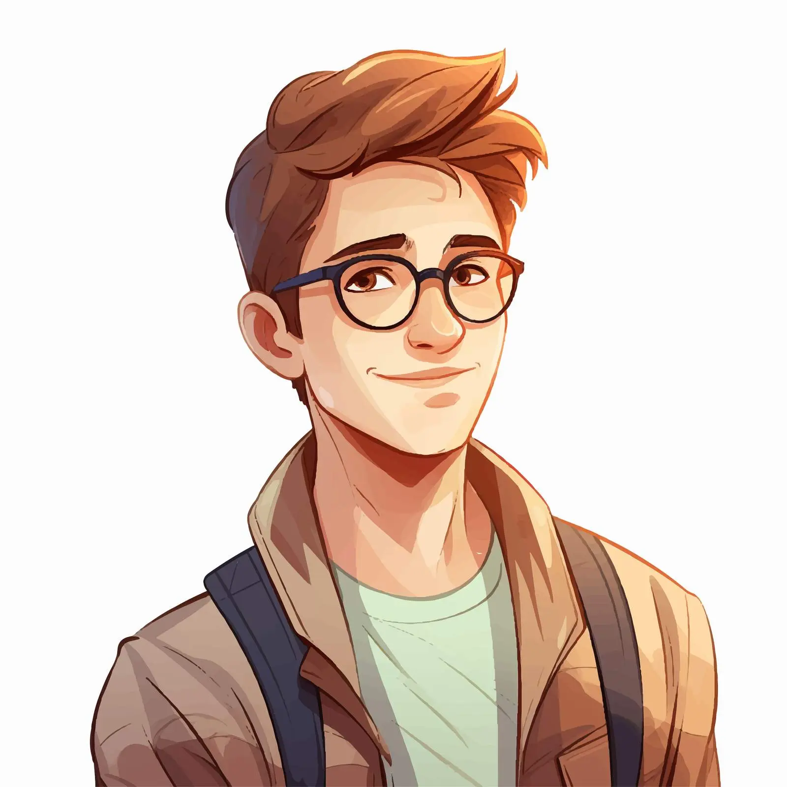 Young Man in Glasses Cartoon Vector Illustration — free download from Dotvec
