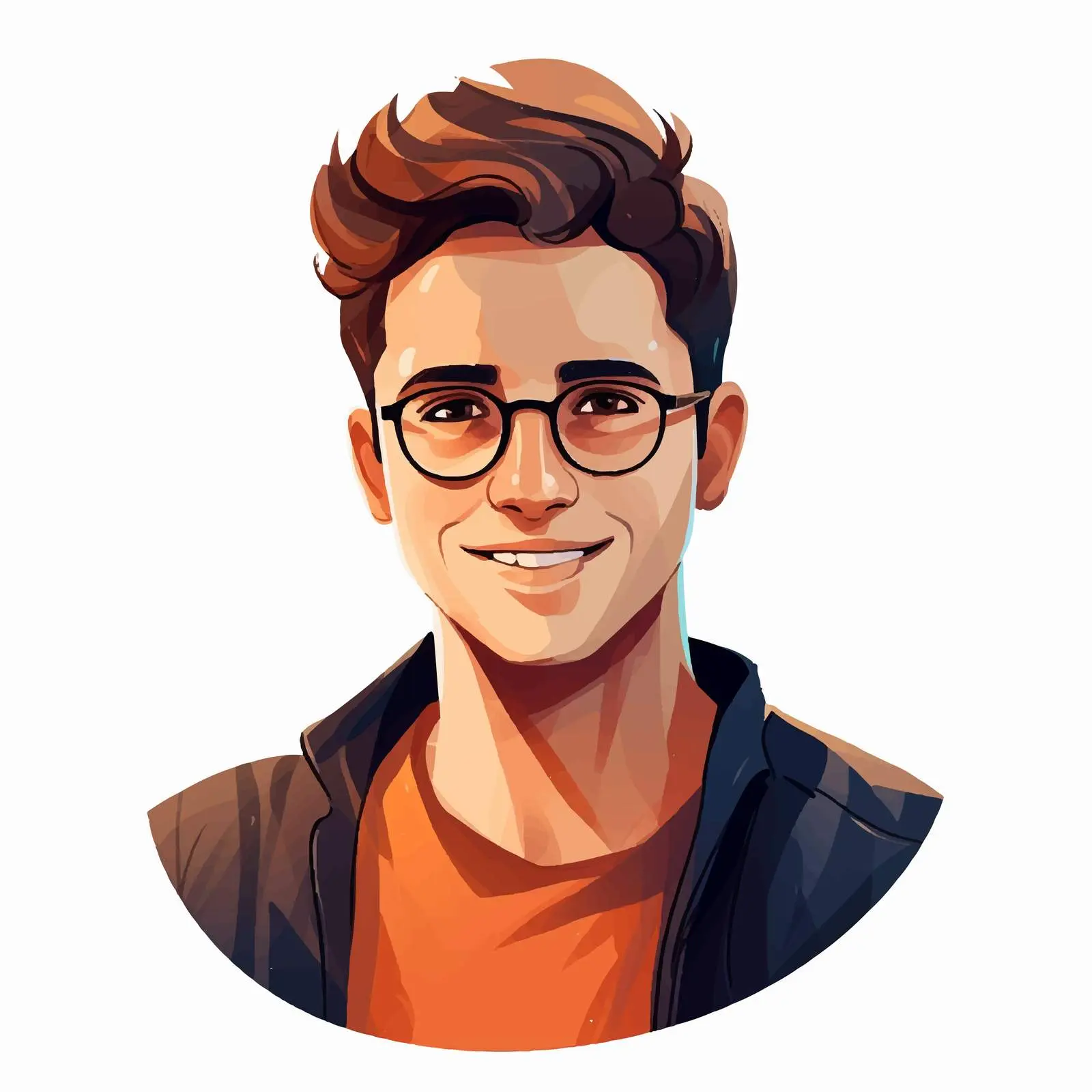Cartoon Avatar of Young Man with Glasses – free avatar image from Dotvec