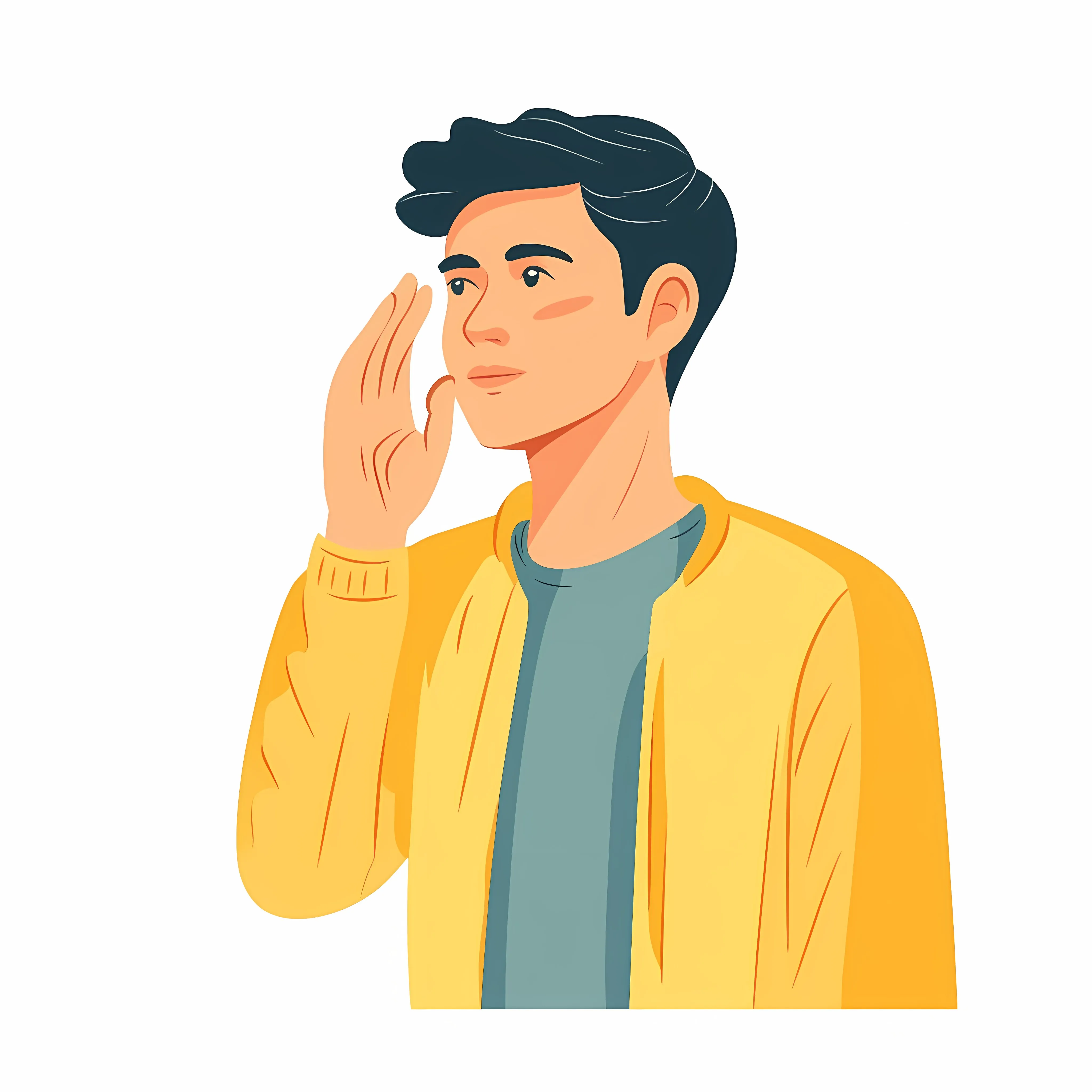 Young Man Listening to Rumors – free real life scenarios image from Dotvec